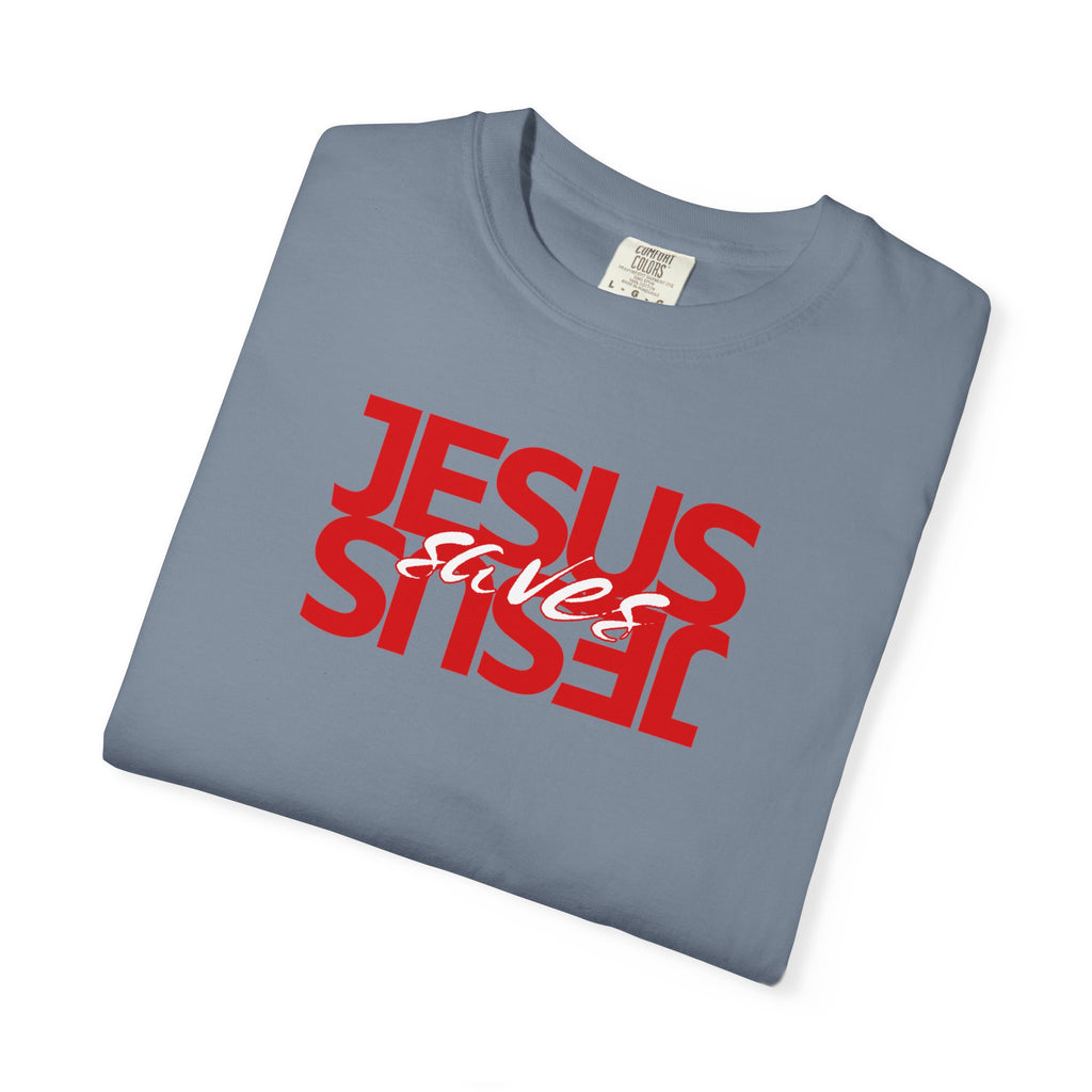 Jesus Saved Reversed Graphic T-Shirt — Faith Statement Tee