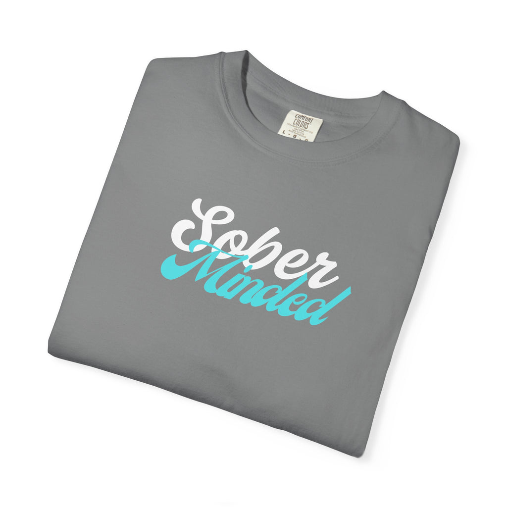 Sober Minded Script T-Shirt — Minimal Aqua Script Graphic Tee