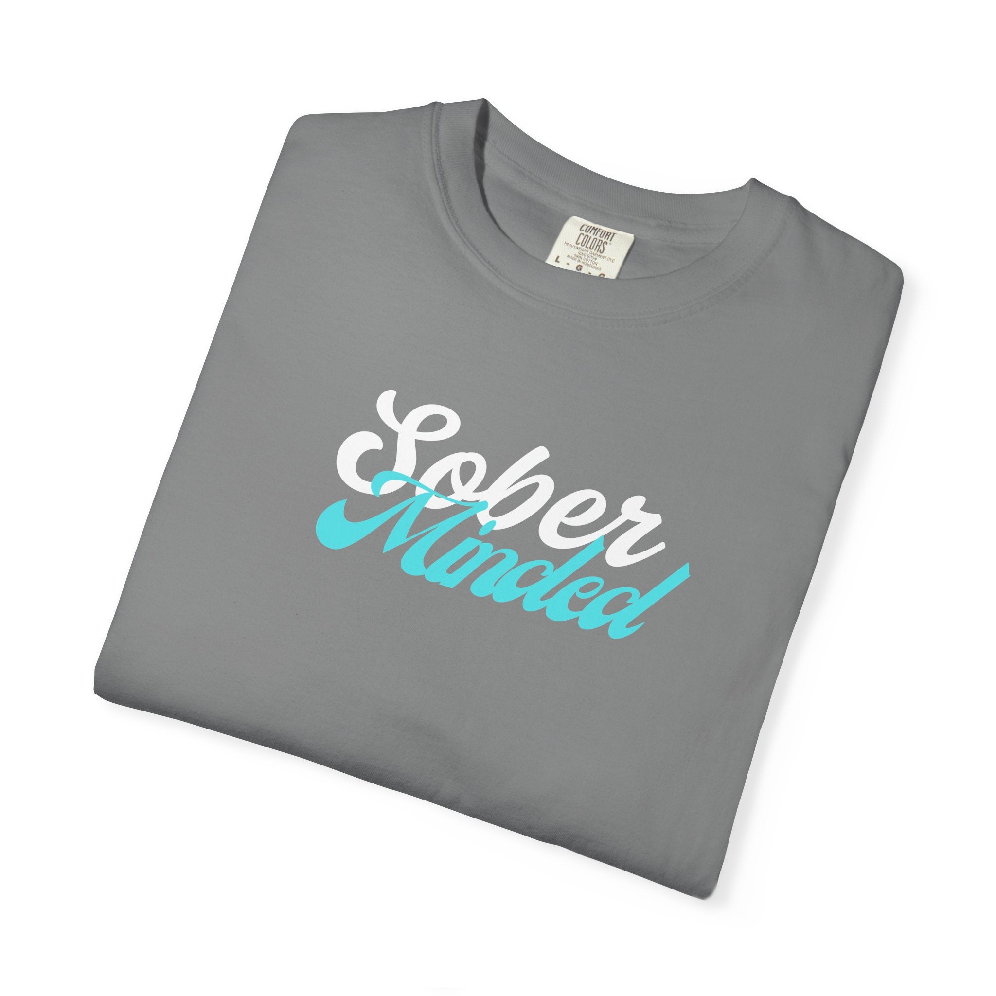 Sober Minded Script T-Shirt — Minimal Aqua Script Graphic Tee