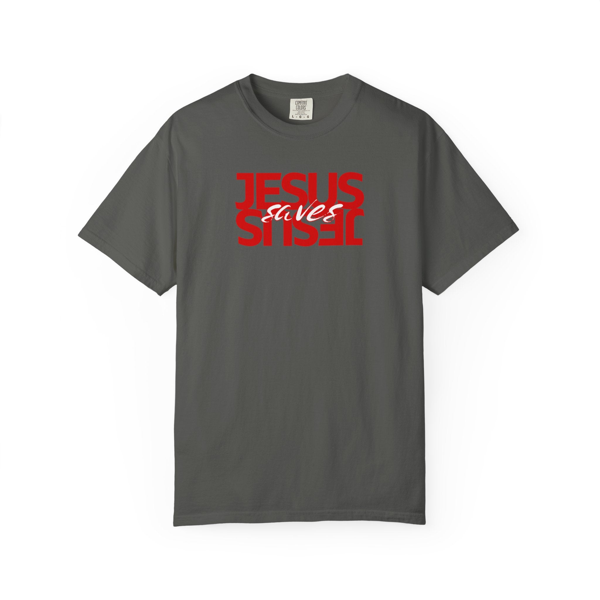 Jesus Saved Reversed Graphic T-Shirt — Faith Statement Tee