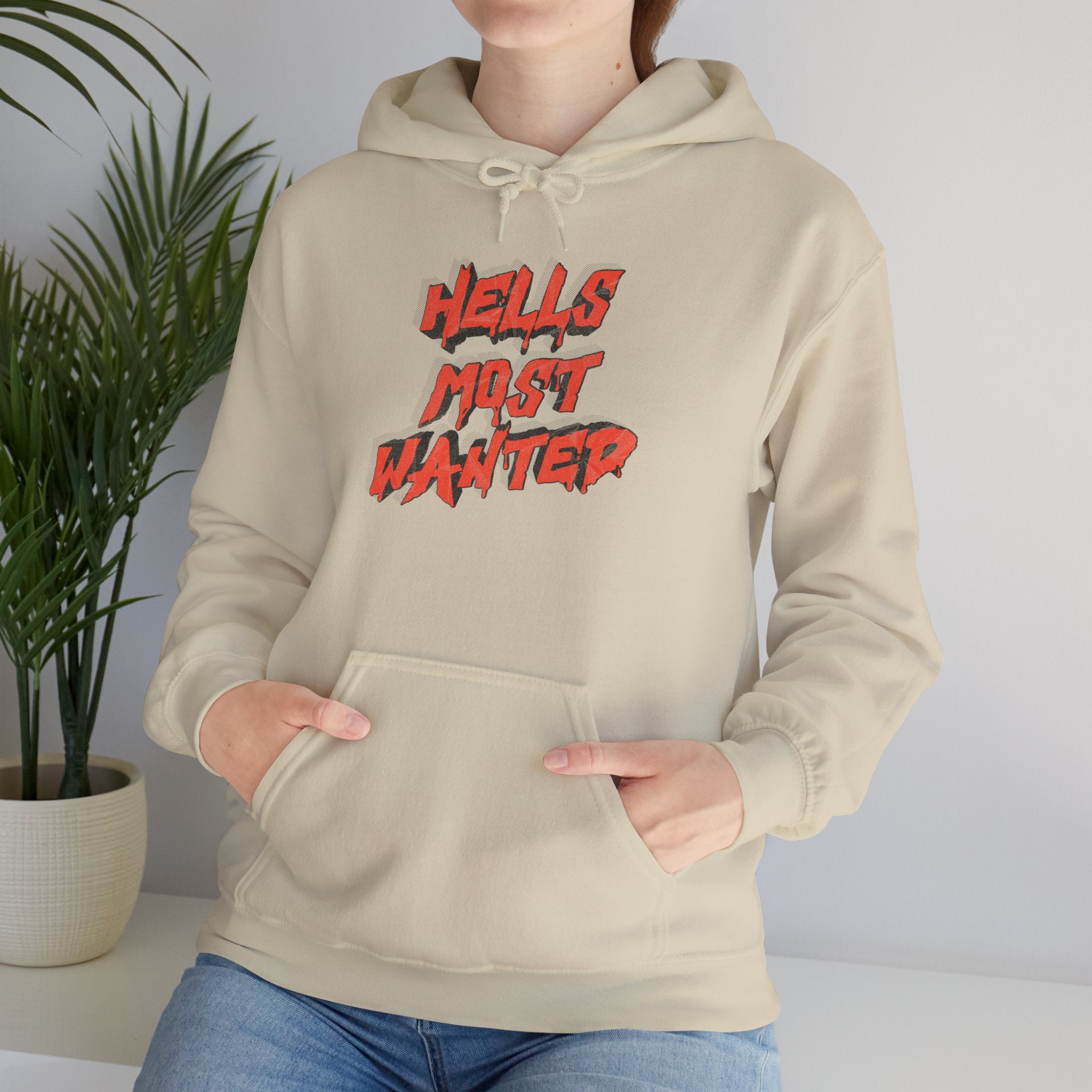 Hoodie — "Hell's Most Wanted" Retro Red Graphic Pullover