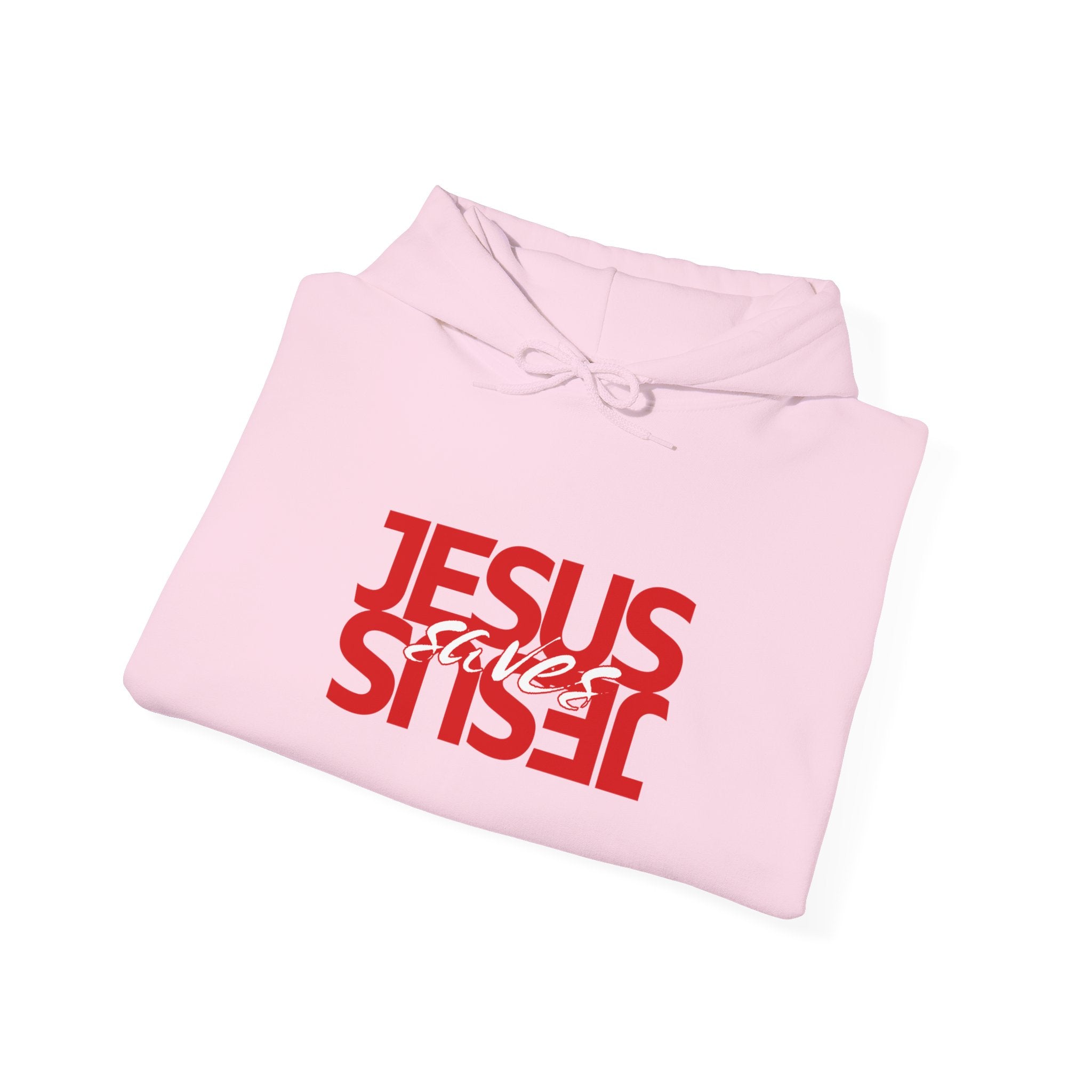 Jesus Reflection Hoodie – Red Mirrored Typography Christian Hoodie