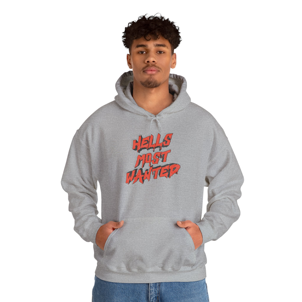 Hoodie — "Hell's Most Wanted" Retro Red Graphic Pullover