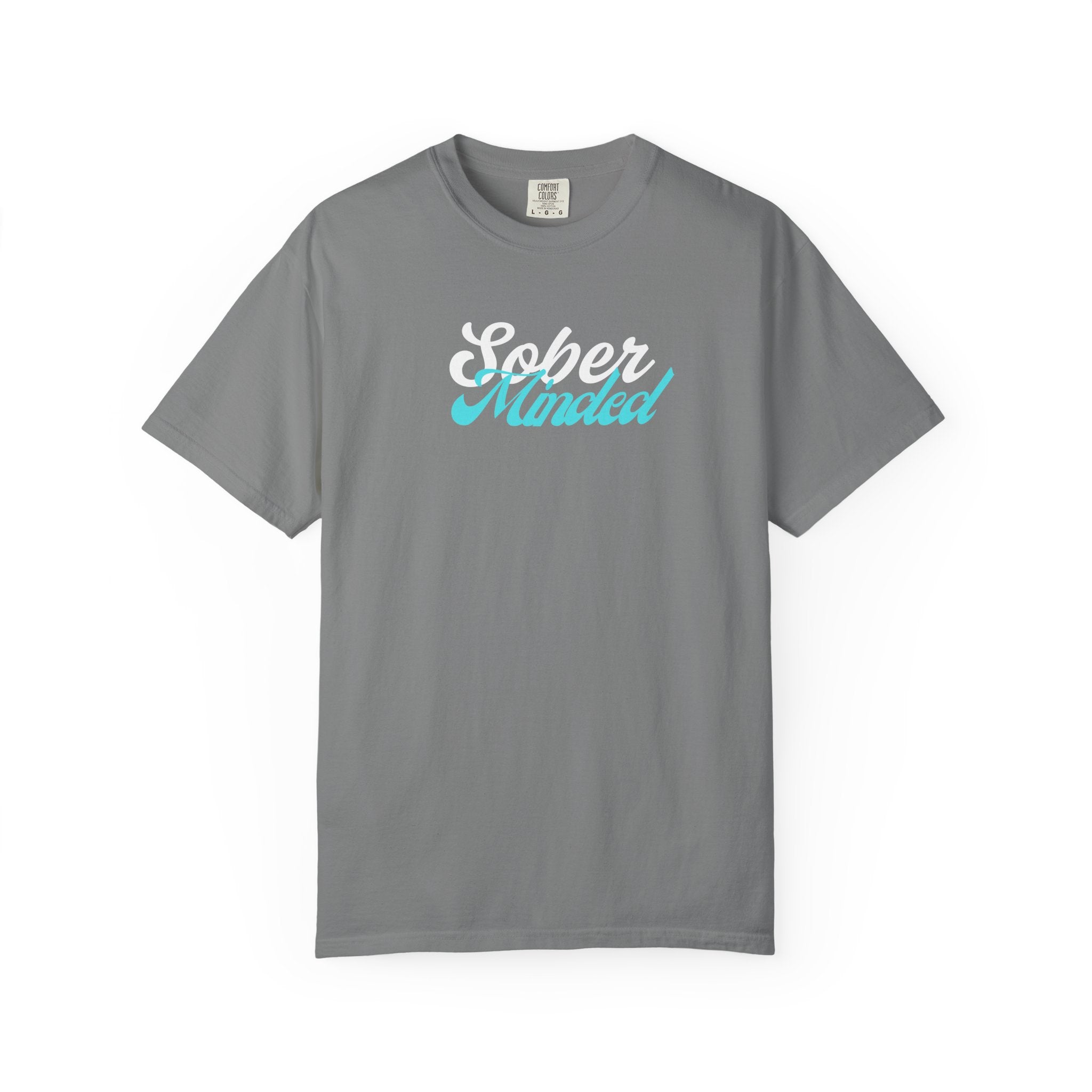 Sober Minded Script T-Shirt — Minimal Aqua Script Graphic Tee