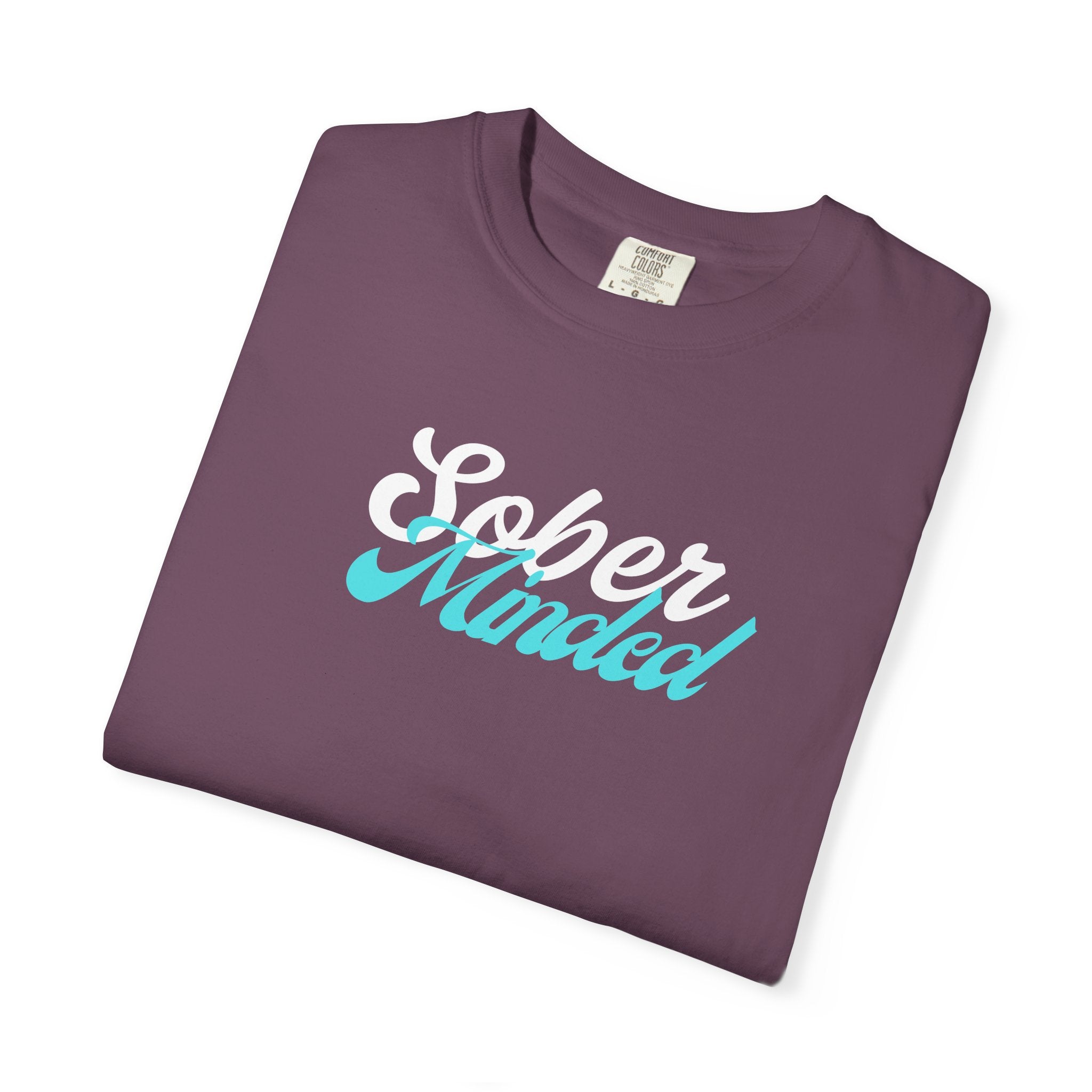 Sober Minded Script T-Shirt — Minimal Aqua Script Graphic Tee