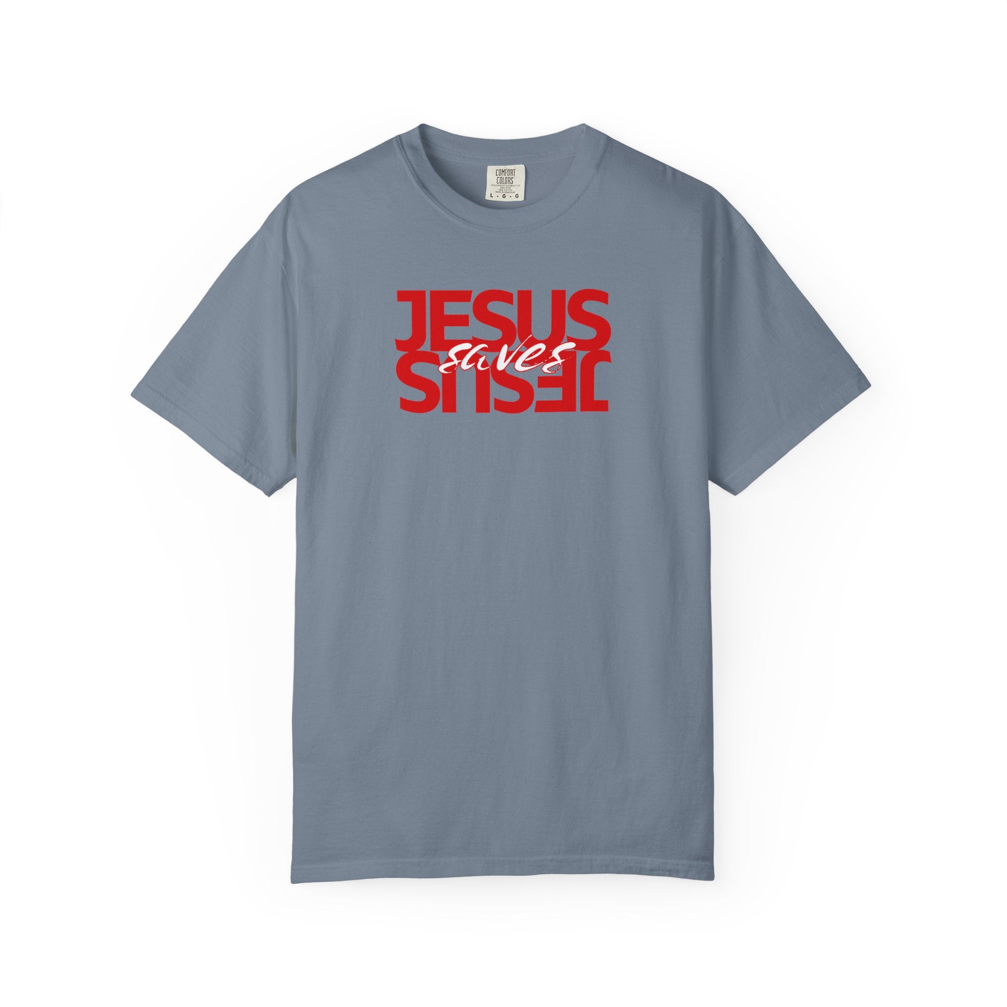 Jesus Saved Reversed Graphic T-Shirt — Faith Statement Tee