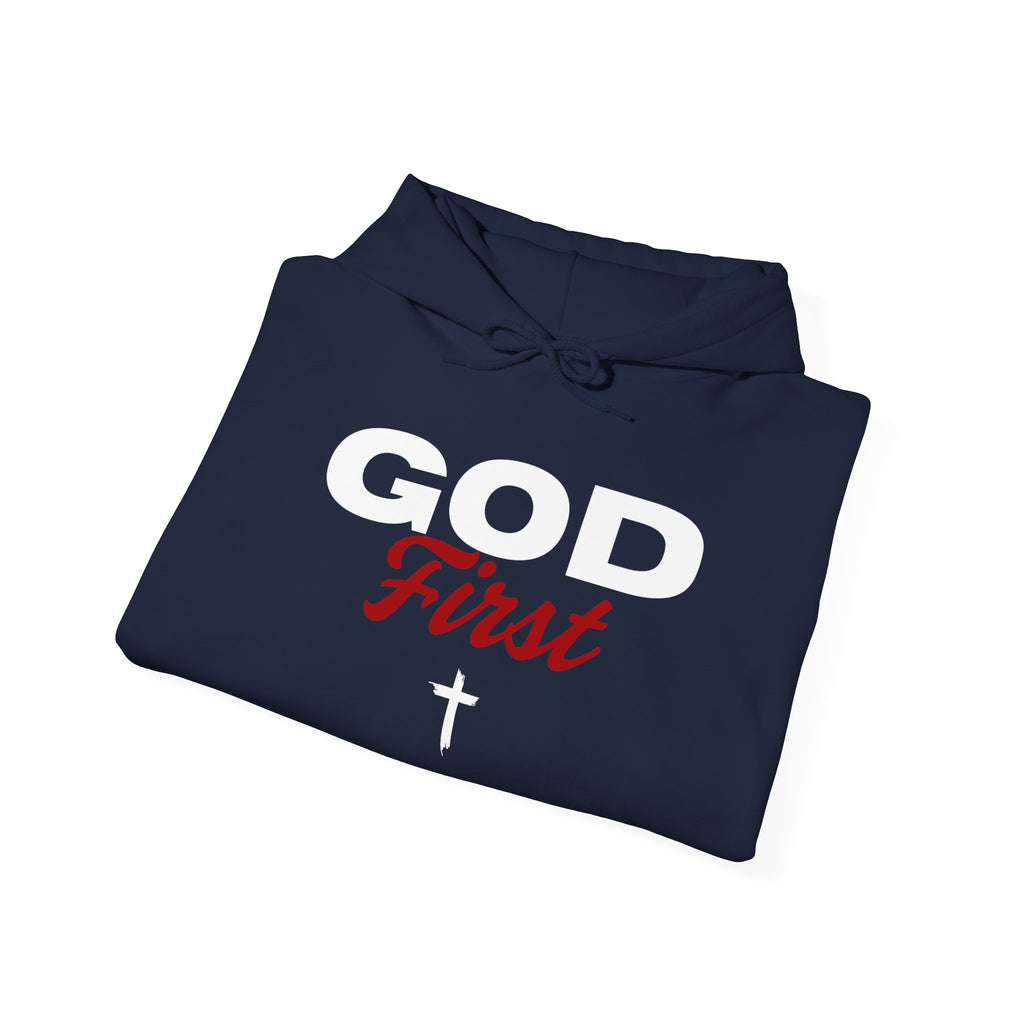 God First Hoodie — Christian Faith Cross Pullover