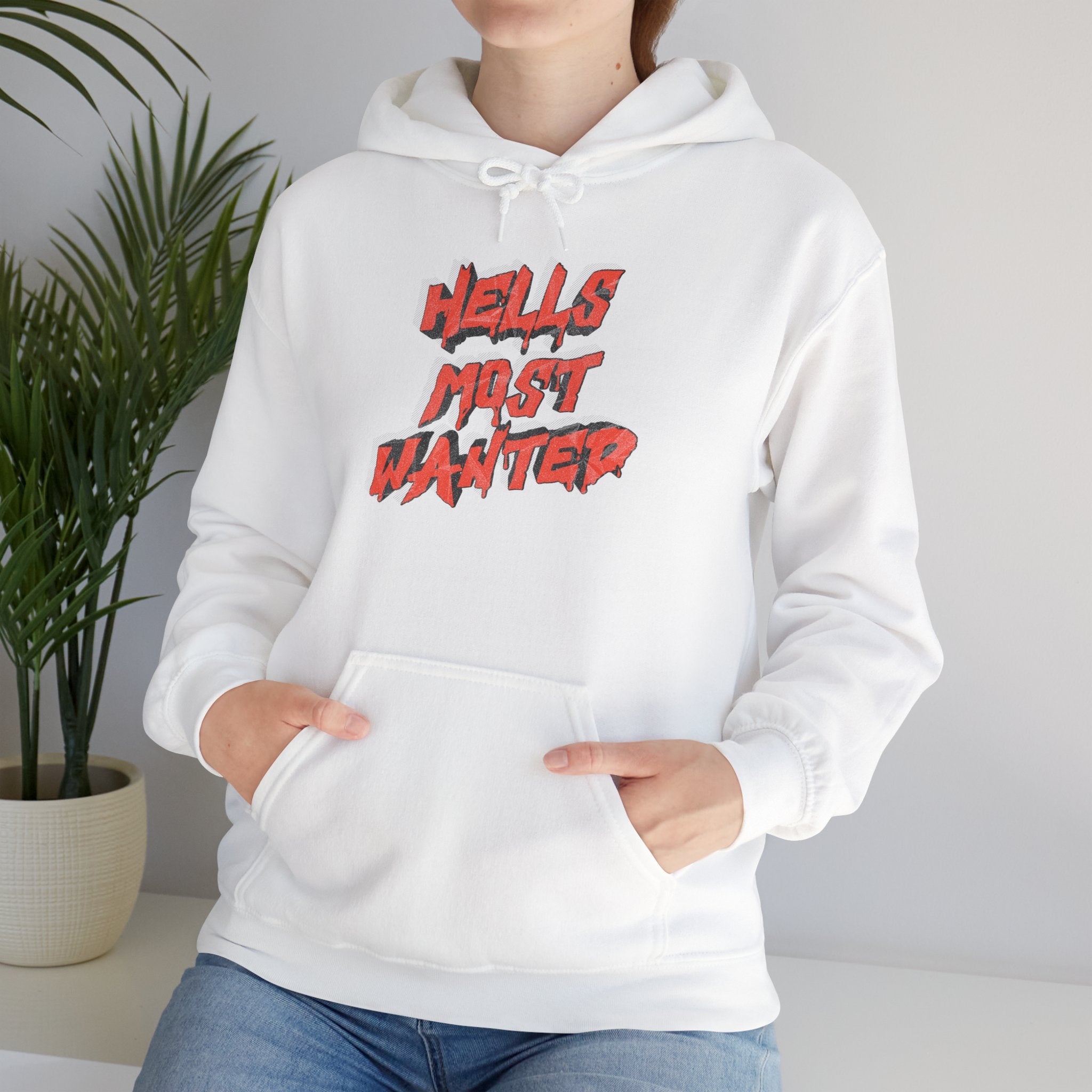 Hoodie — "Hell's Most Wanted" Retro Red Graphic Pullover