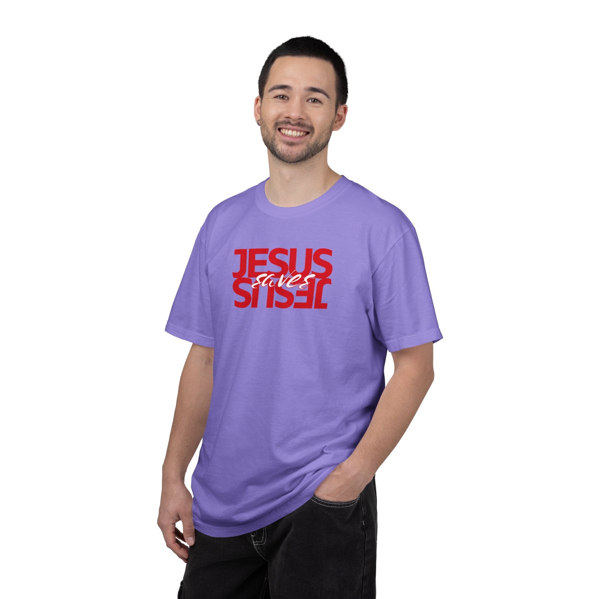 Jesus Saved Reversed Graphic T-Shirt — Faith Statement Tee