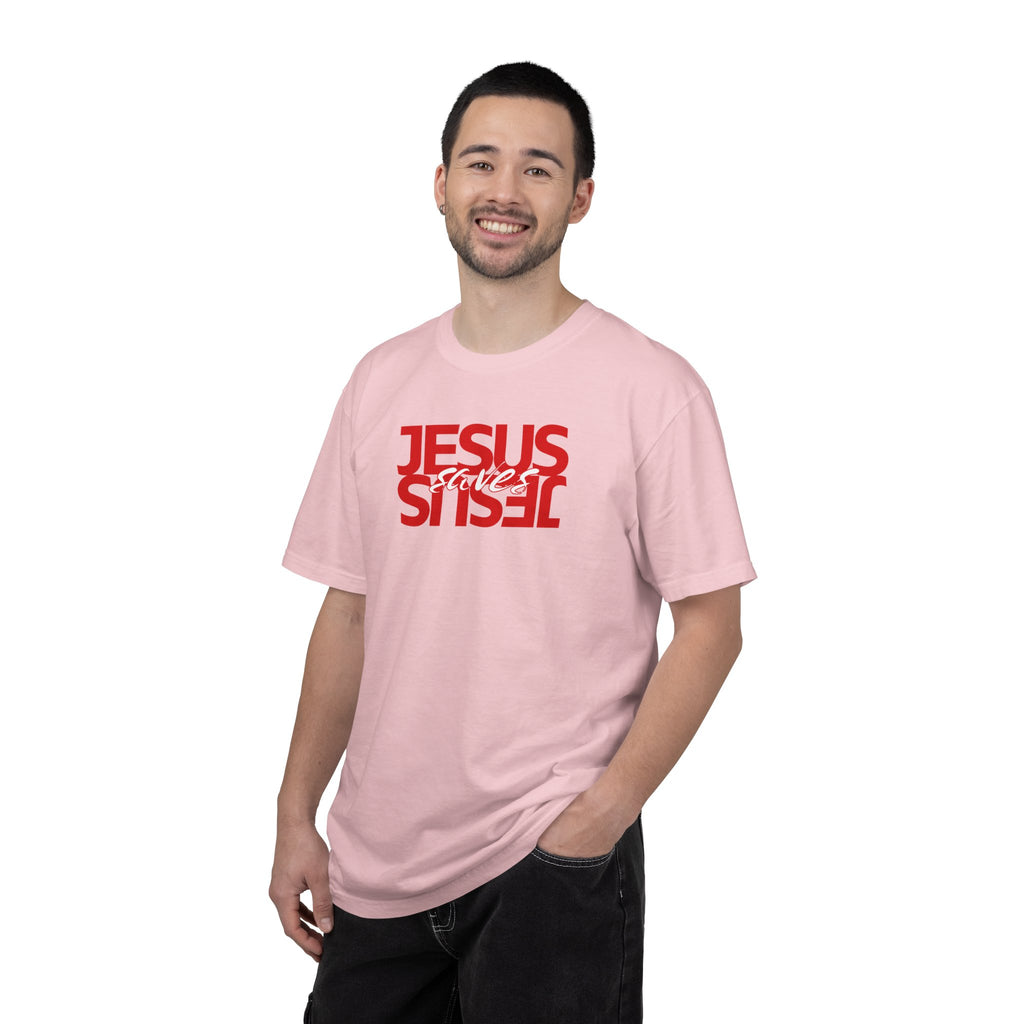 Jesus Saved Reversed Graphic T-Shirt — Faith Statement Tee