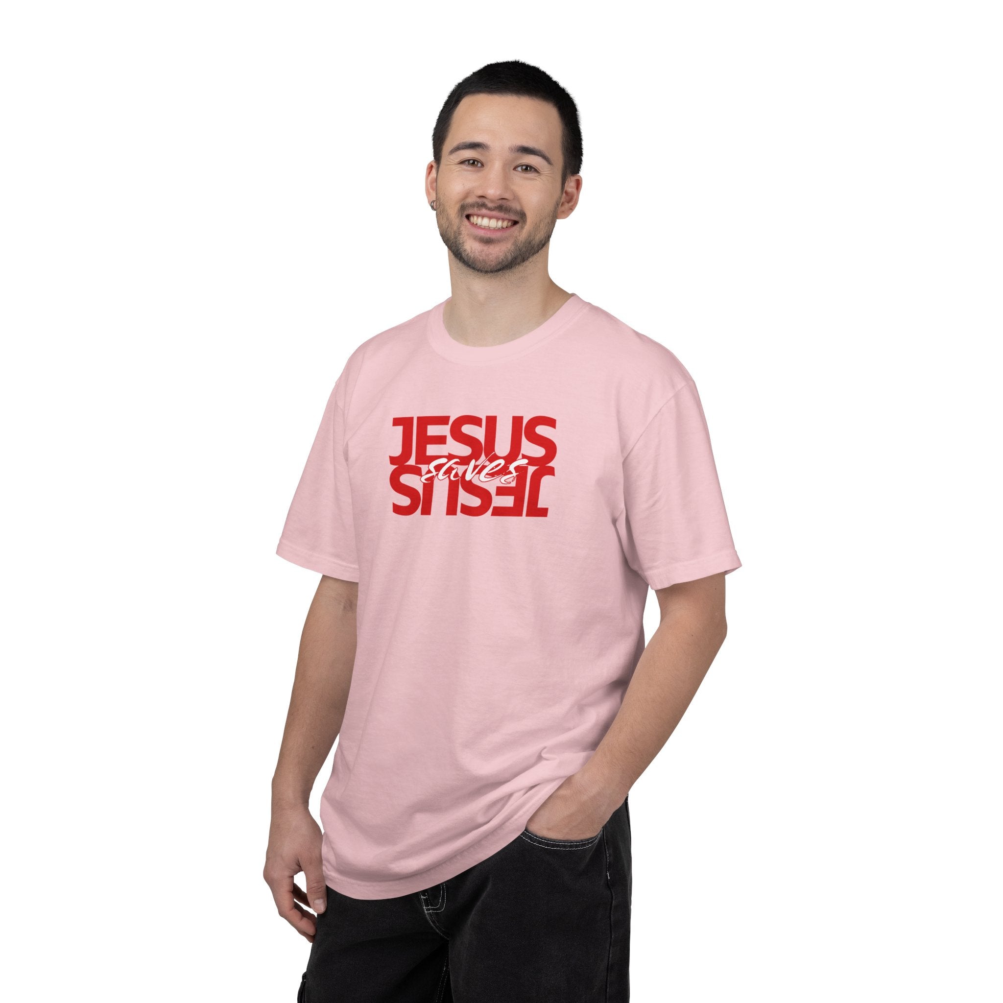 Jesus Saved Reversed Graphic T-Shirt — Faith Statement Tee