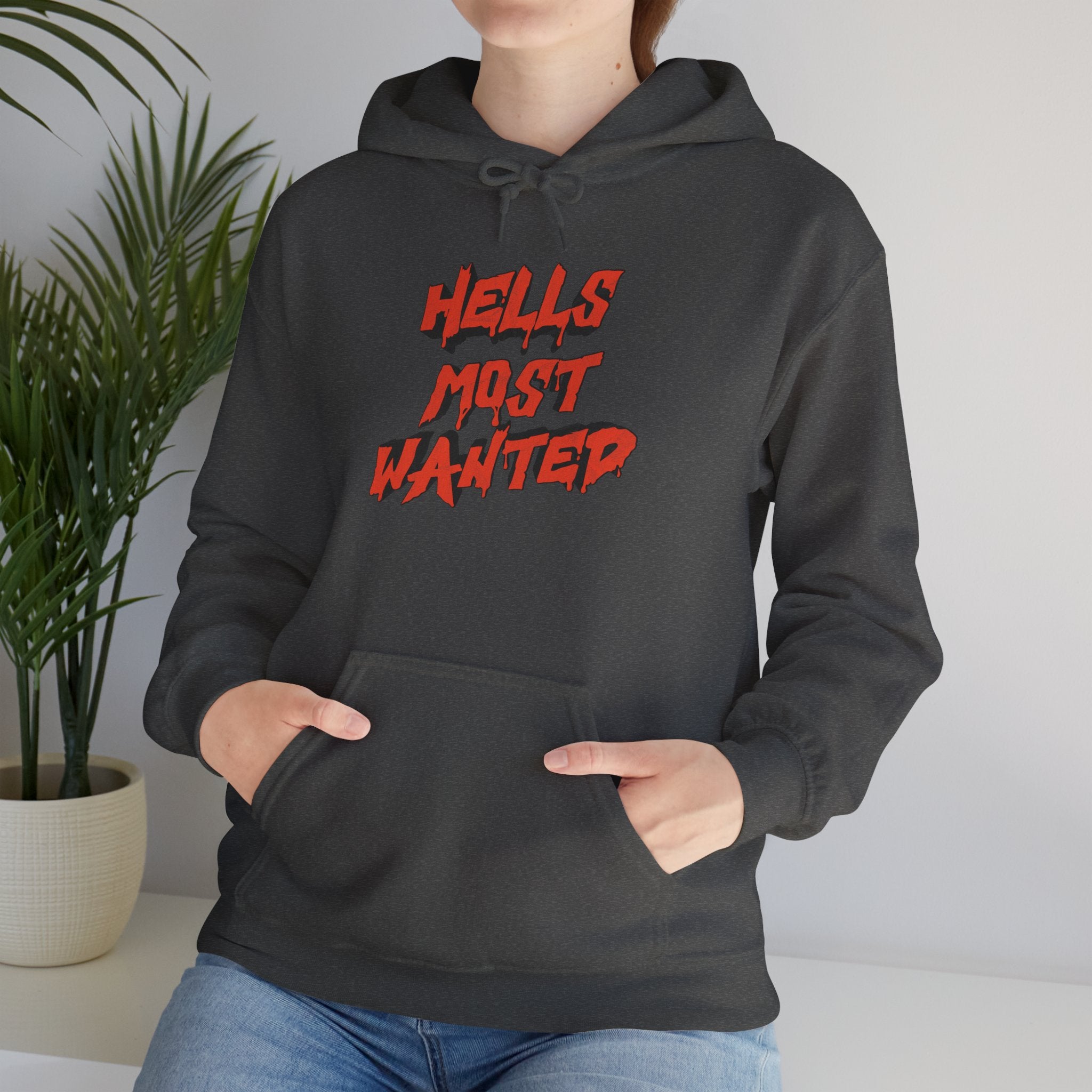 Hoodie — "Hell's Most Wanted" Retro Red Graphic Pullover