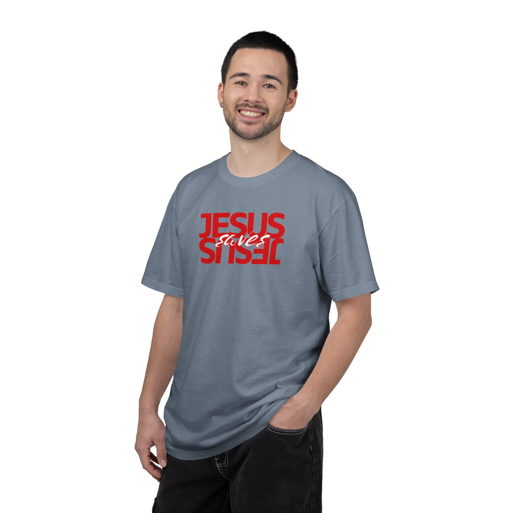 Jesus Saved Reversed Graphic T-Shirt — Faith Statement Tee