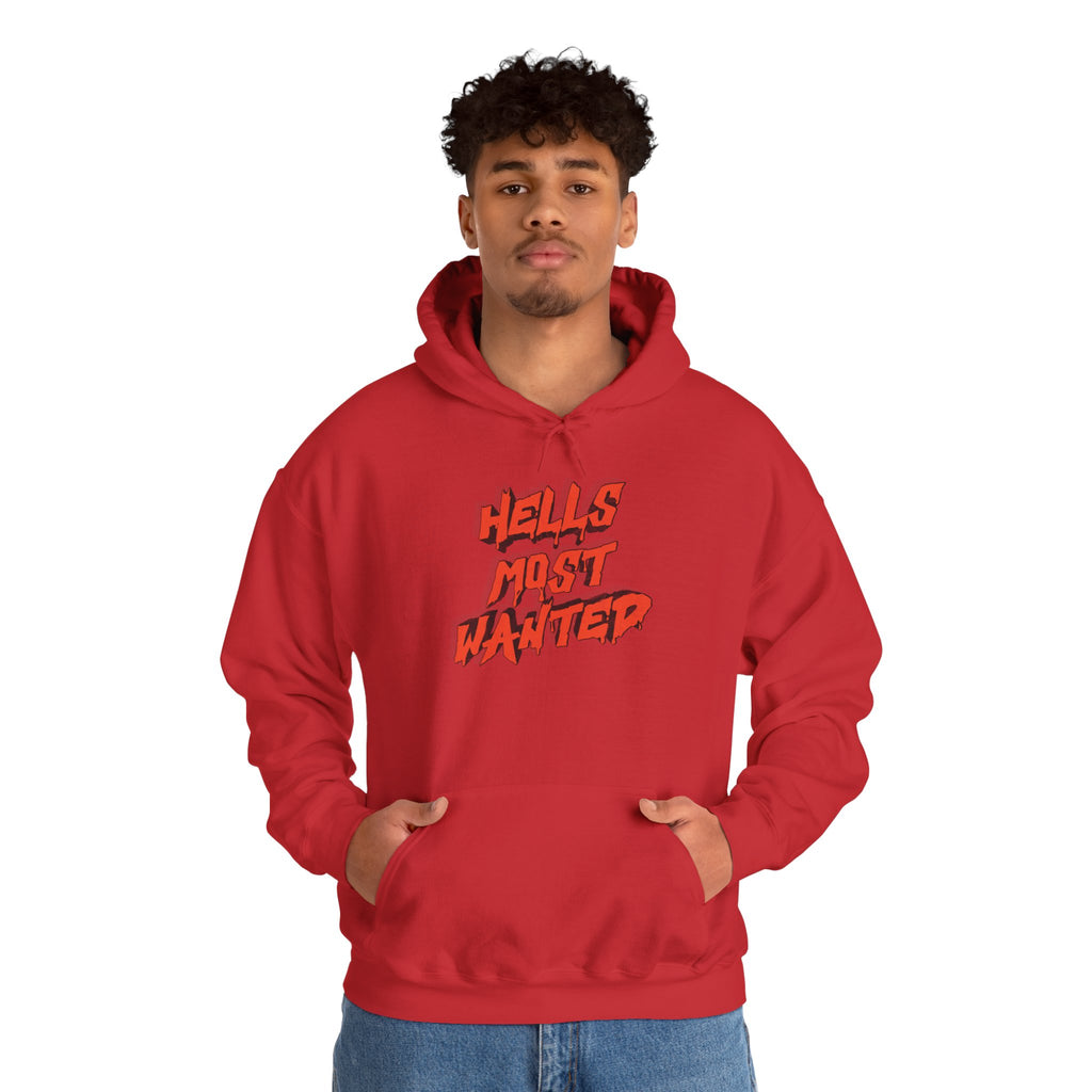 Hoodie — "Hell's Most Wanted" Retro Red Graphic Pullover