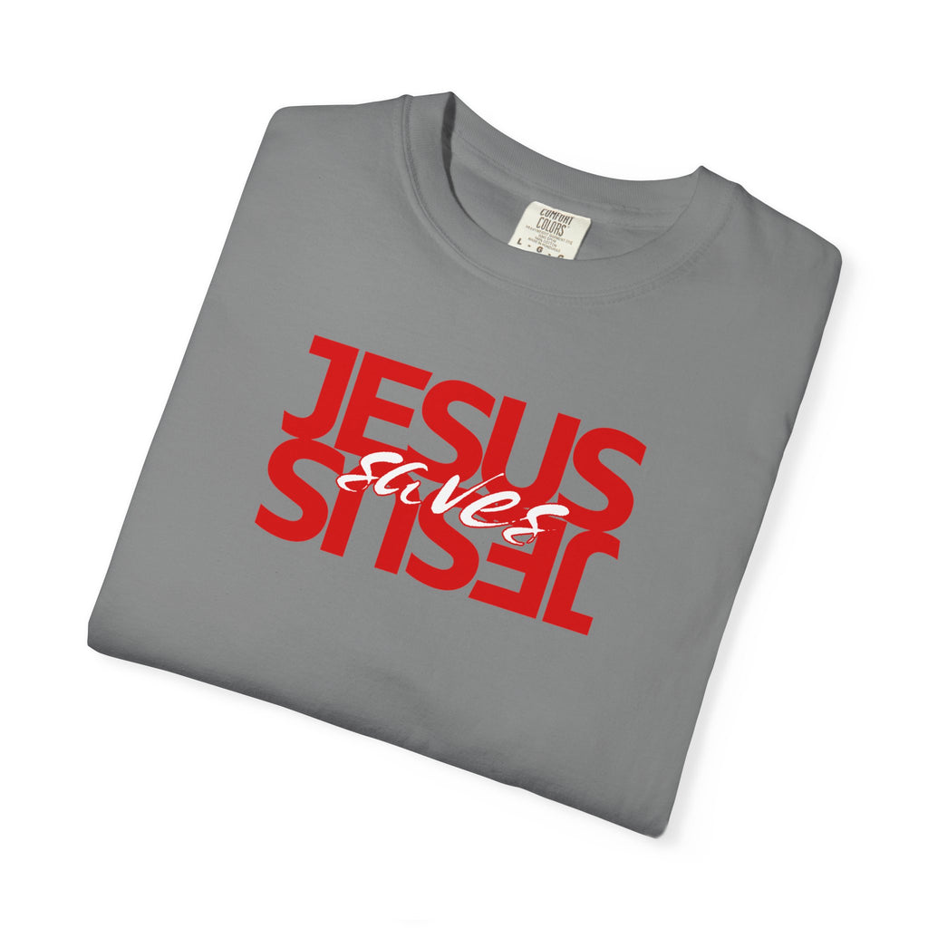 Jesus Saved Reversed Graphic T-Shirt — Faith Statement Tee