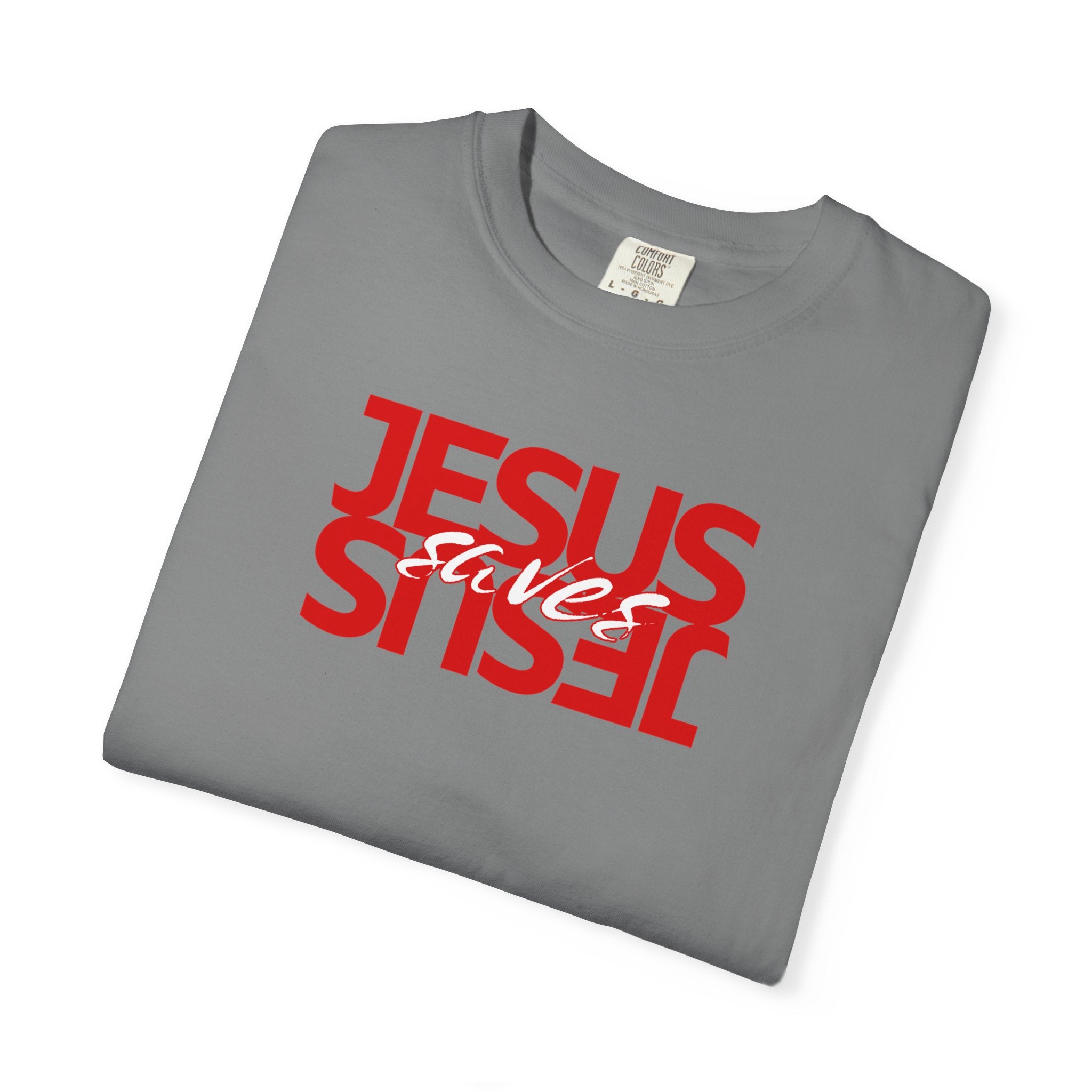Jesus Saved Reversed Graphic T-Shirt — Faith Statement Tee