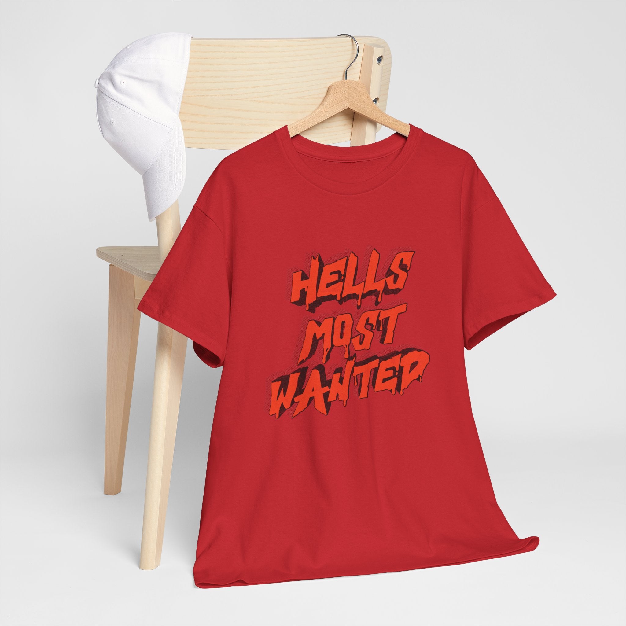 T-Shirt — "Hell's Most Wanted" Retro Red Graphic Tee