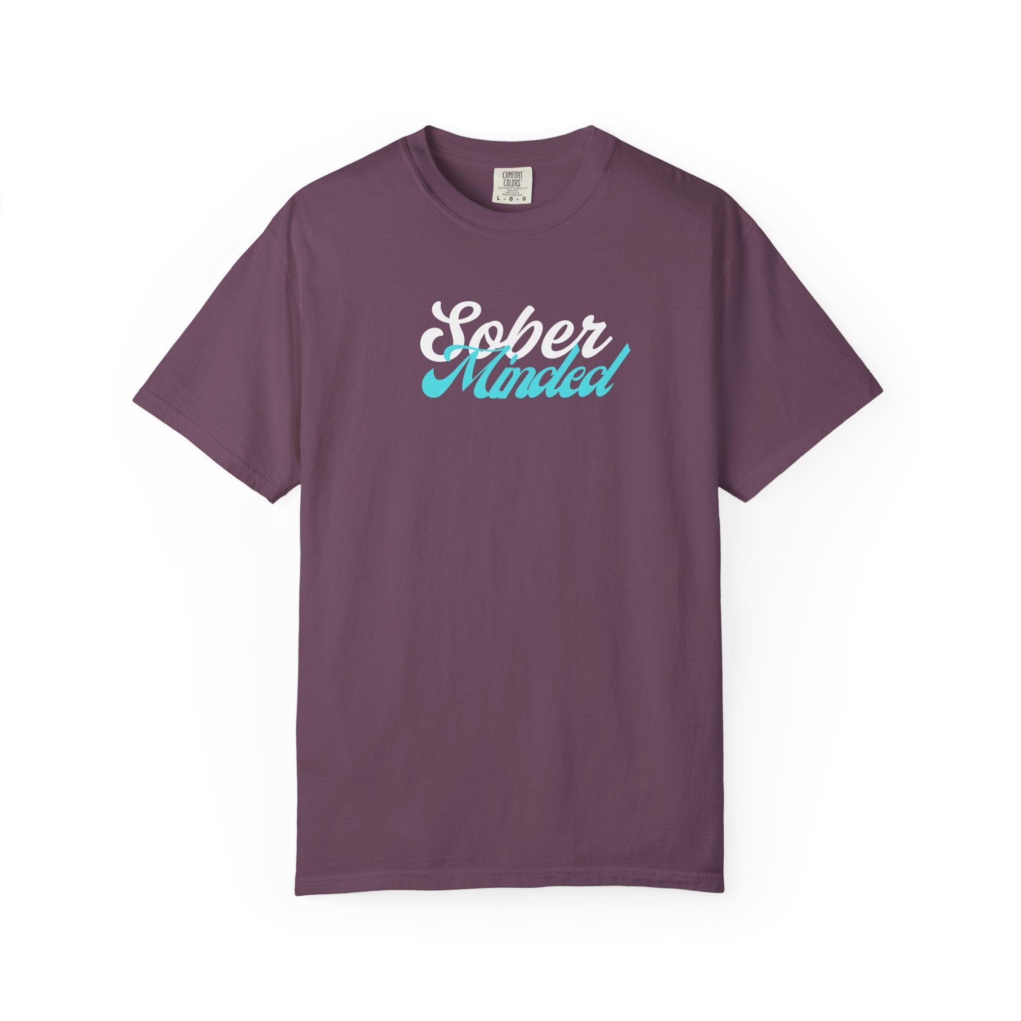 Sober Minded Script T-Shirt — Minimal Aqua Script Graphic Tee