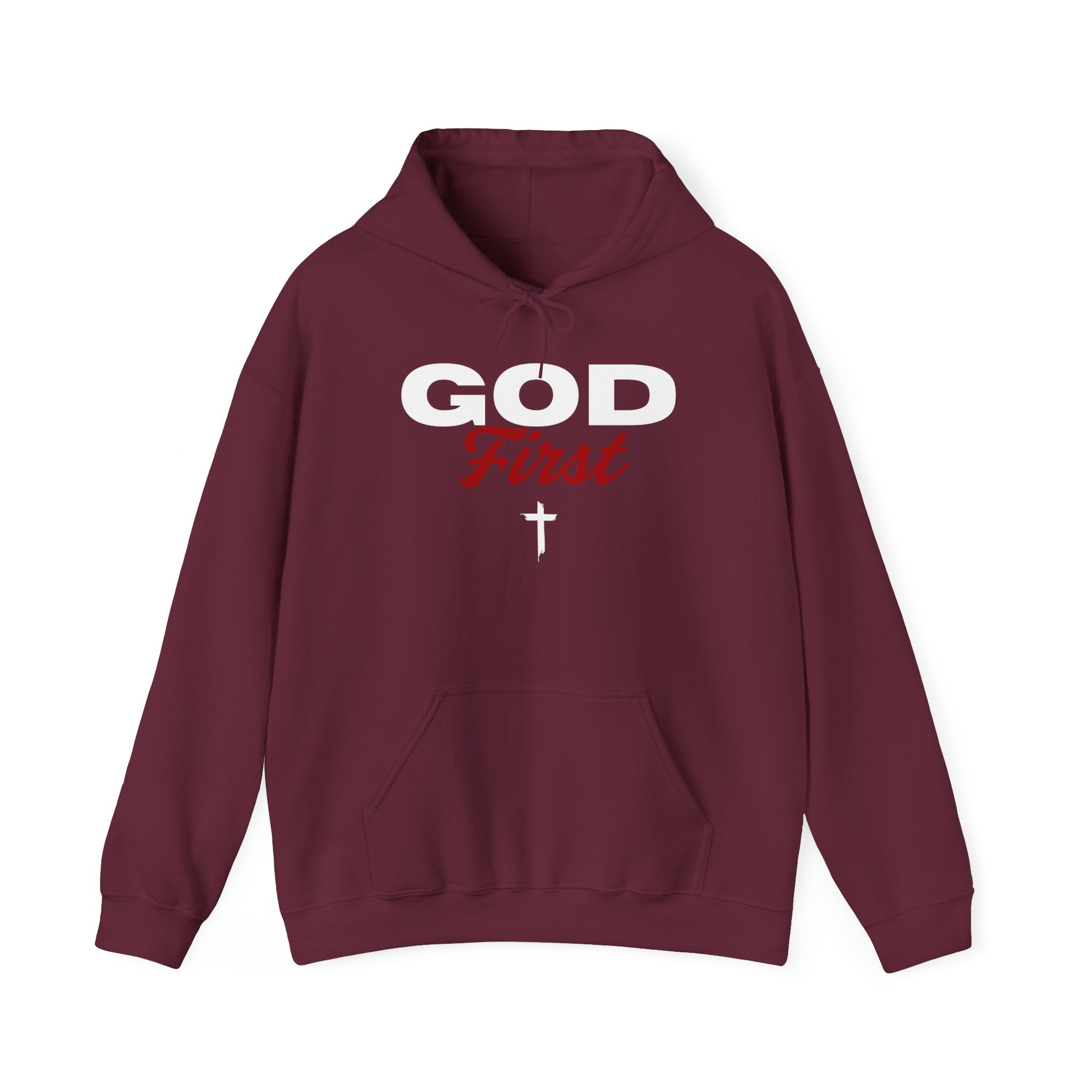 God First Hoodie — Christian Faith Cross Pullover