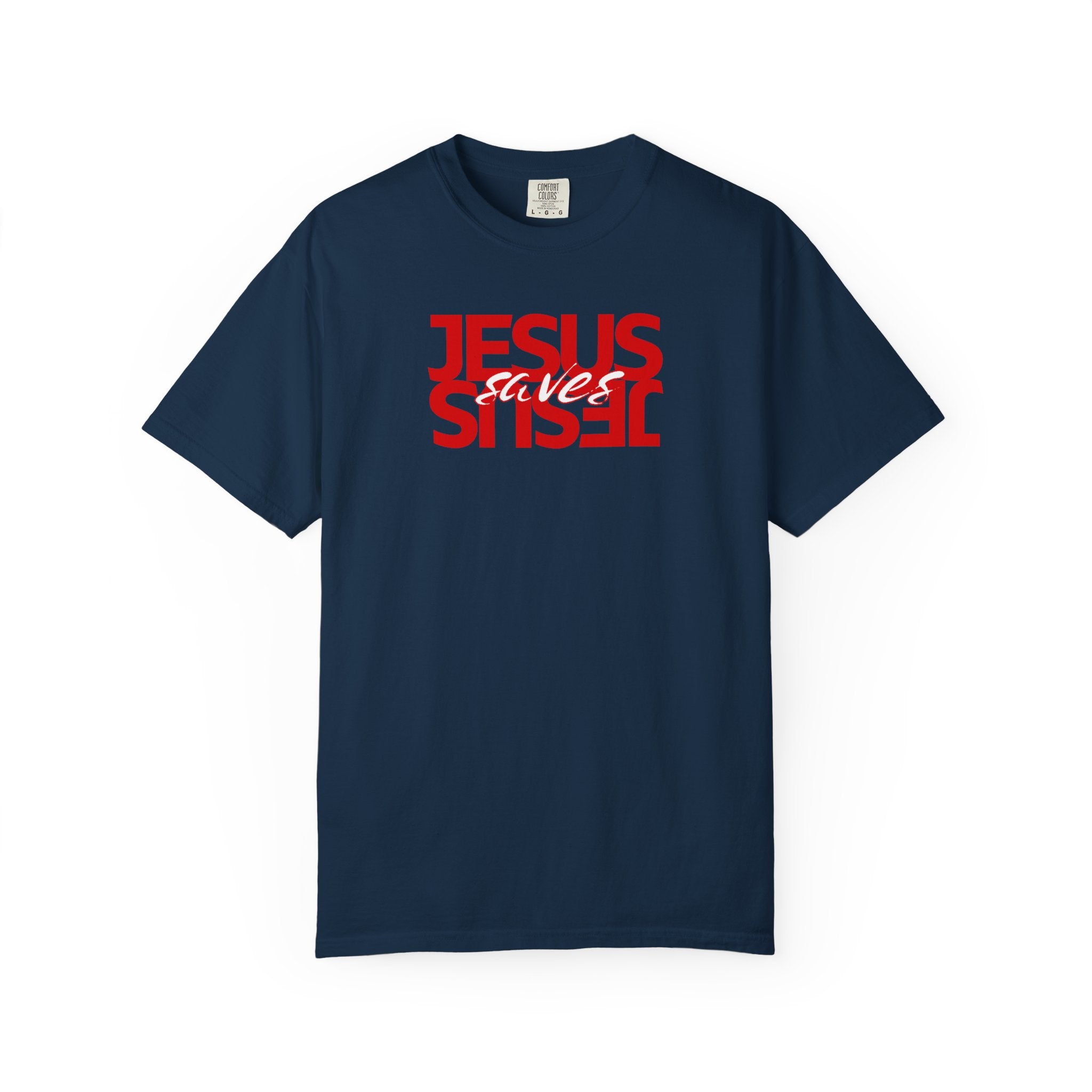Jesus Saved Reversed Graphic T-Shirt — Faith Statement Tee