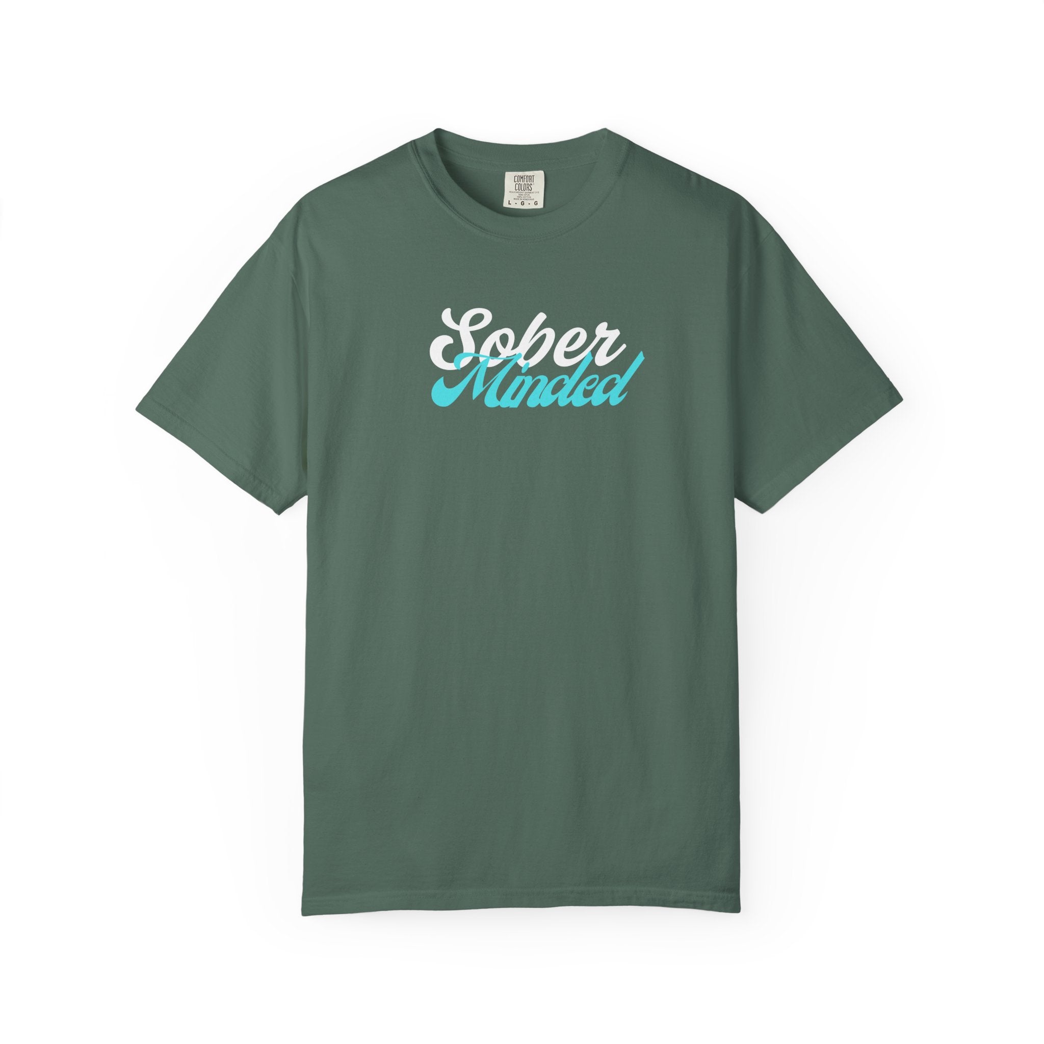 Sober Minded Script T-Shirt — Minimal Aqua Script Graphic Tee