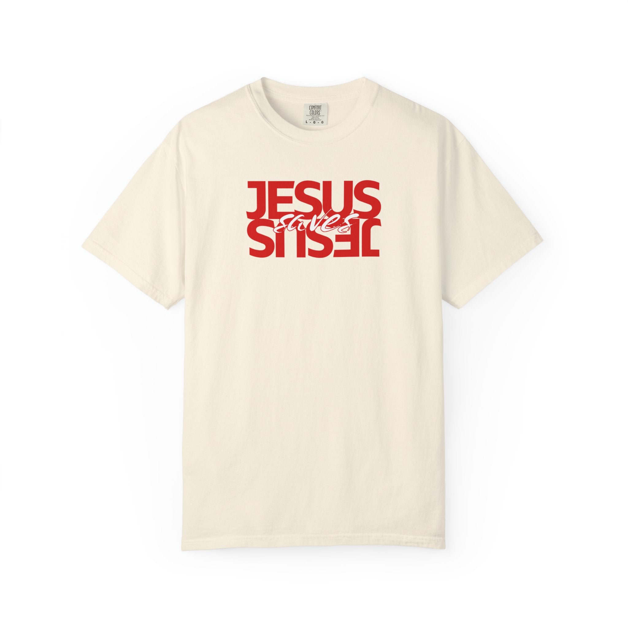 Jesus Saved Reversed Graphic T-Shirt — Faith Statement Tee