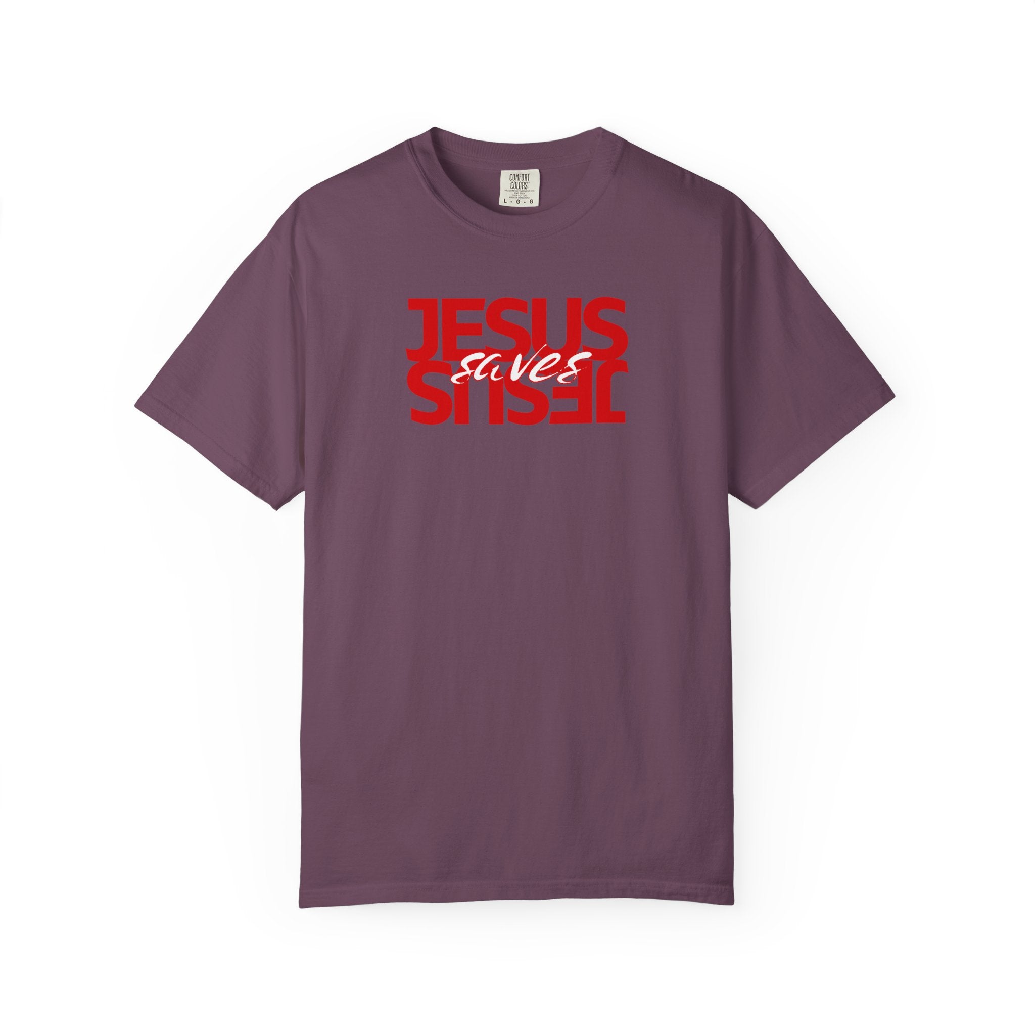 Jesus Saved Reversed Graphic T-Shirt — Faith Statement Tee
