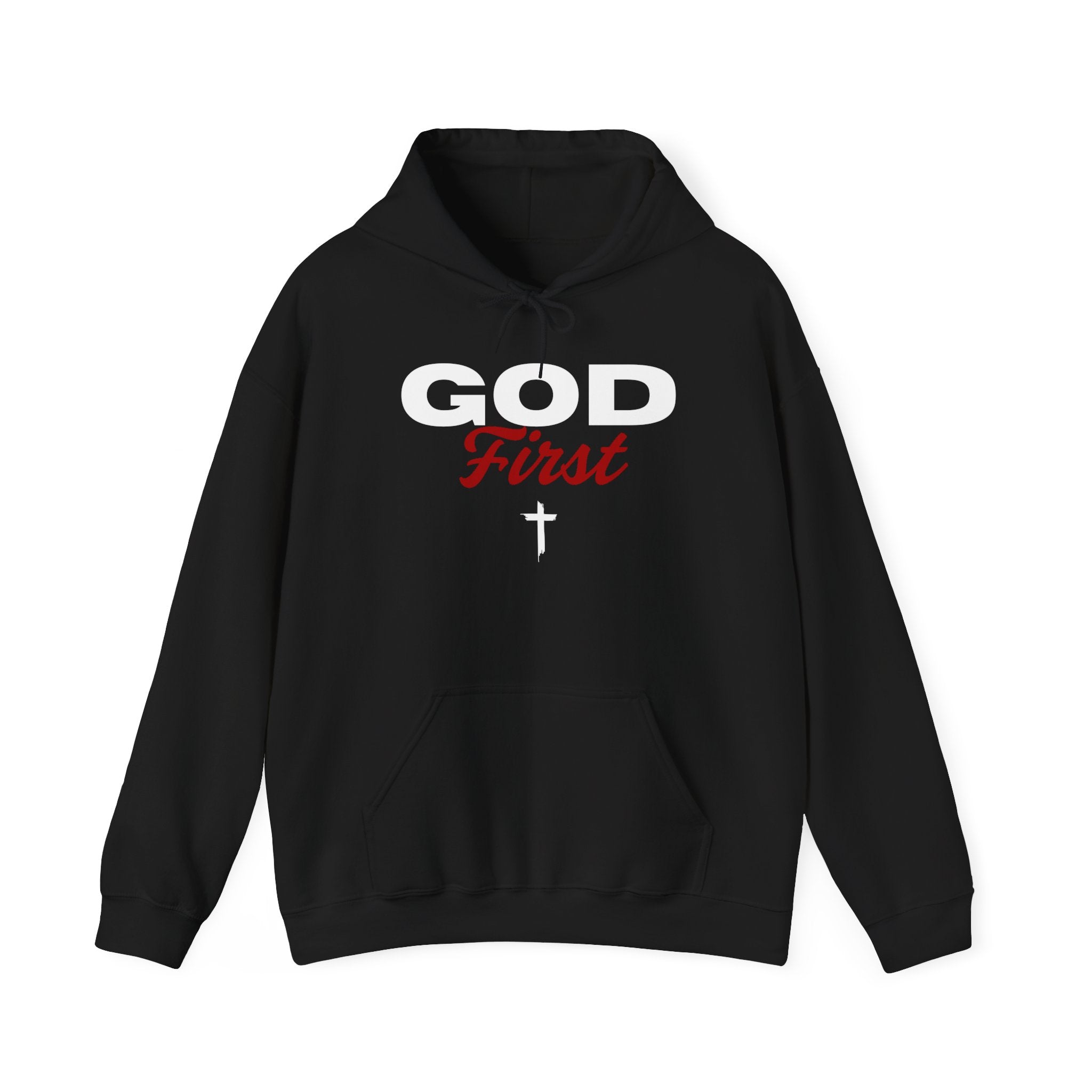 God First Hoodie — Christian Faith Cross Pullover