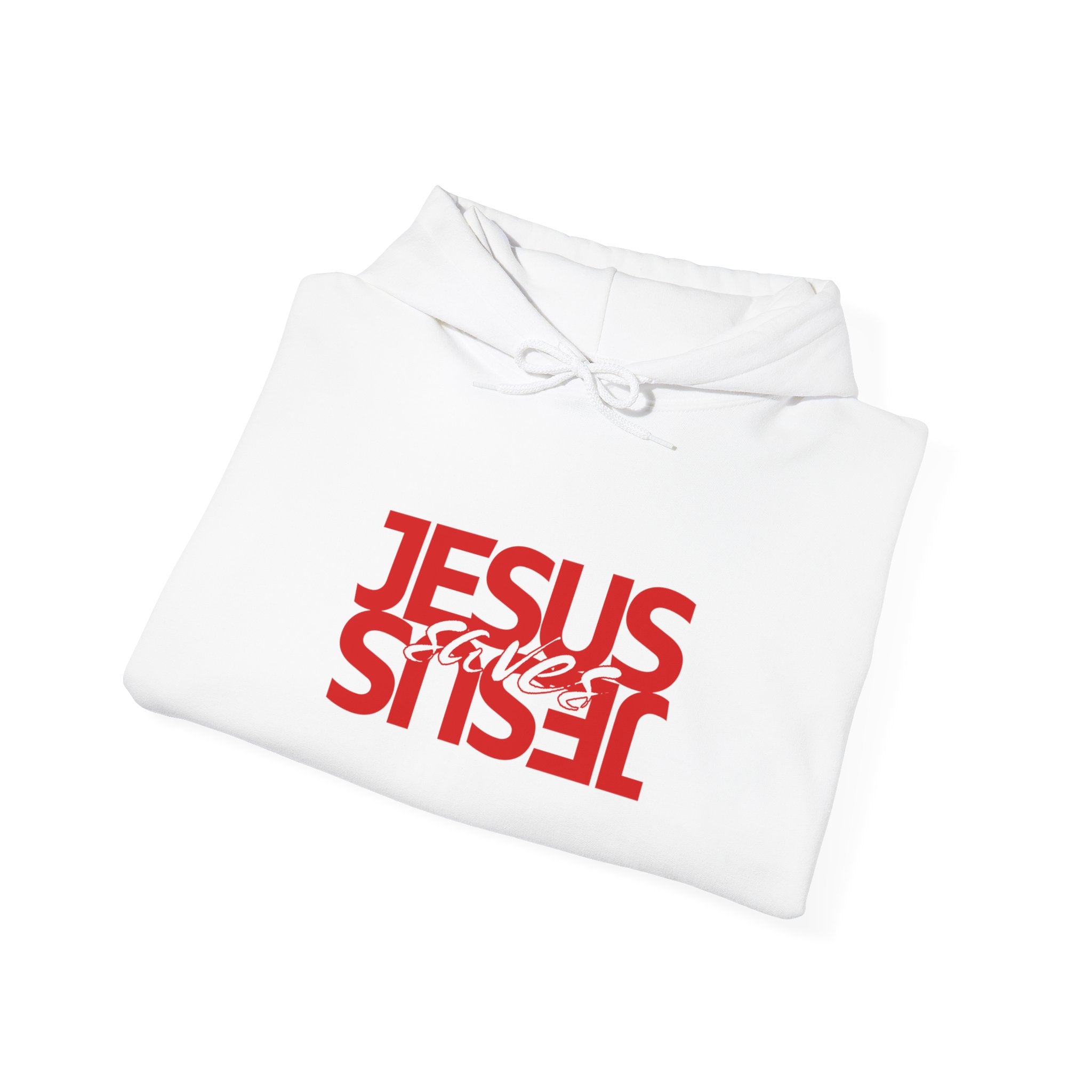 Jesus Reflection Hoodie – Red Mirrored Typography Christian Hoodie