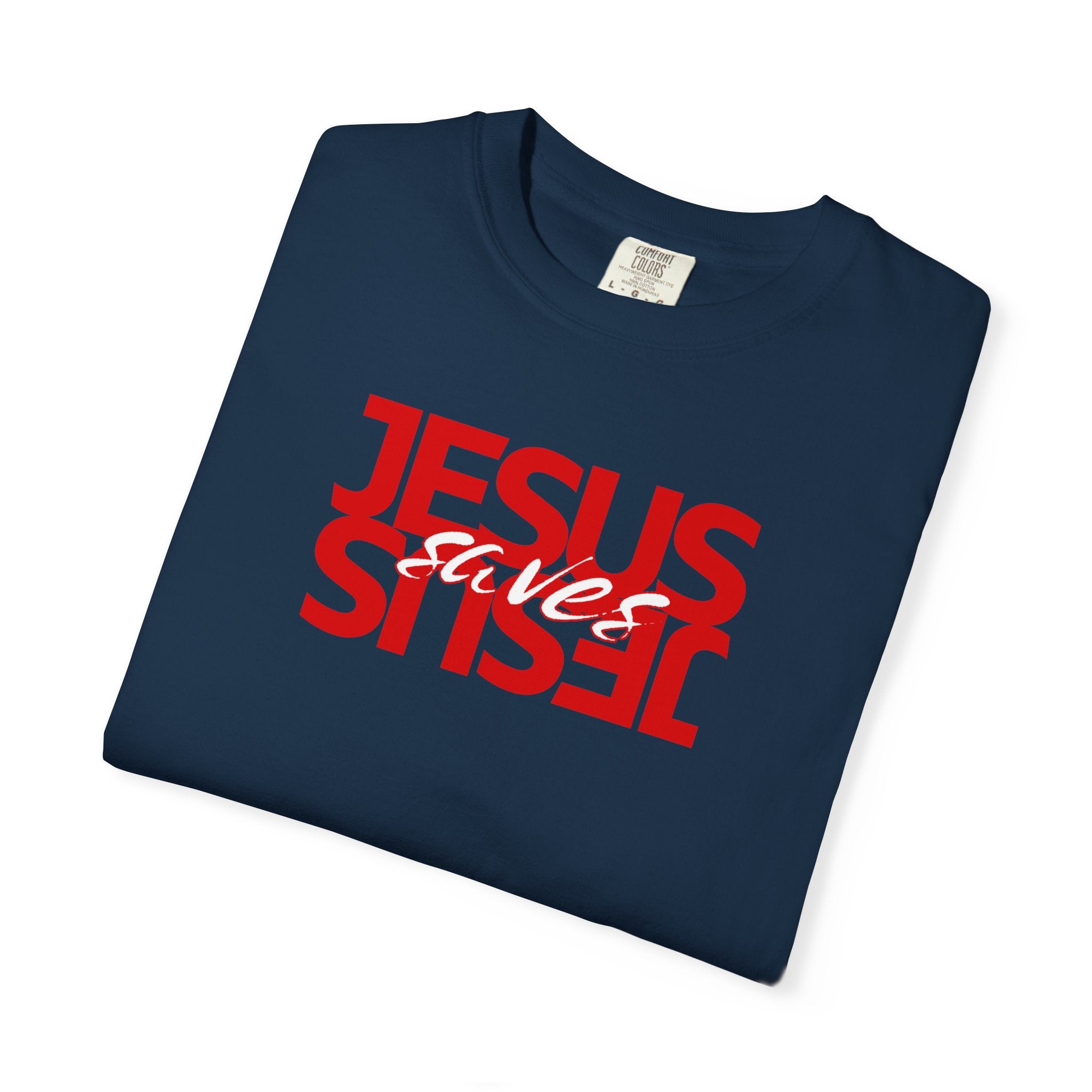 Jesus Saved Reversed Graphic T-Shirt — Faith Statement Tee