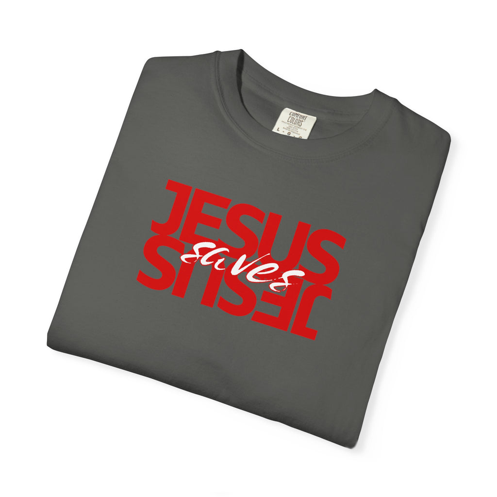 Jesus Saved Reversed Graphic T-Shirt — Faith Statement Tee