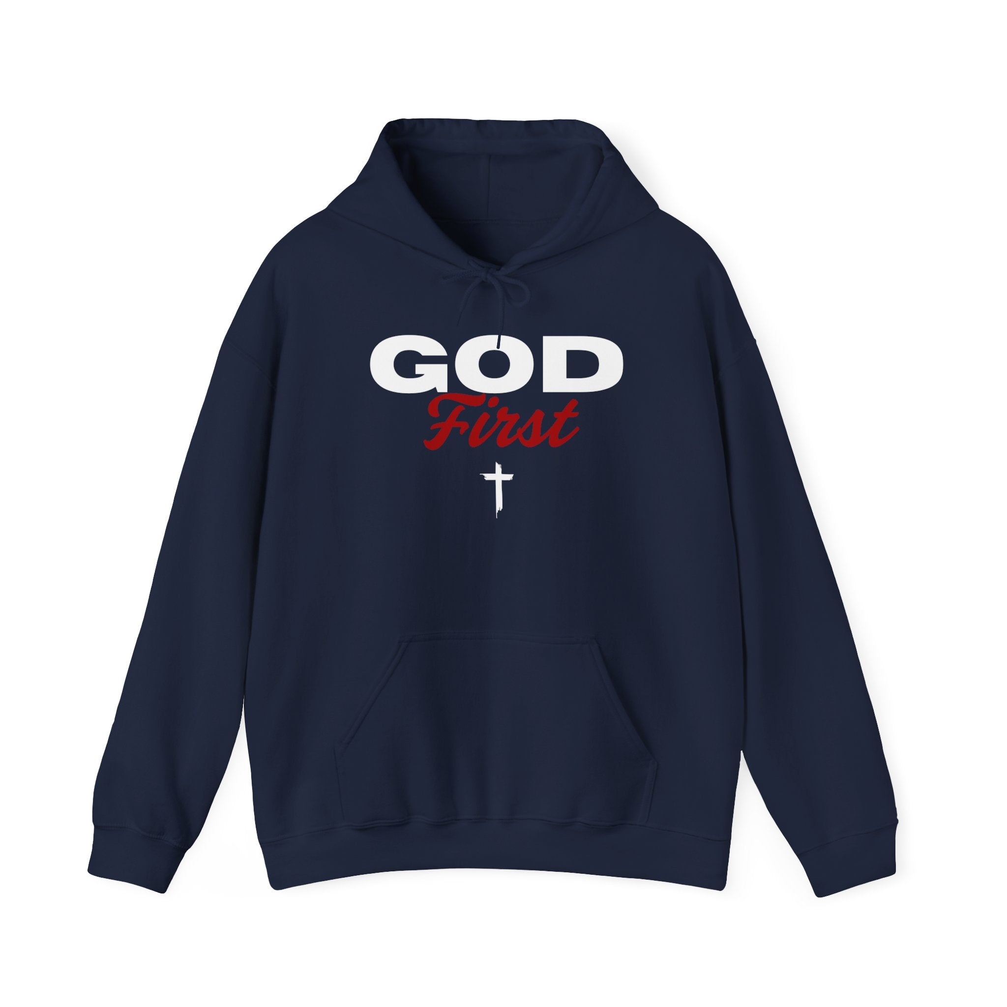 God First Hoodie — Christian Faith Cross Pullover