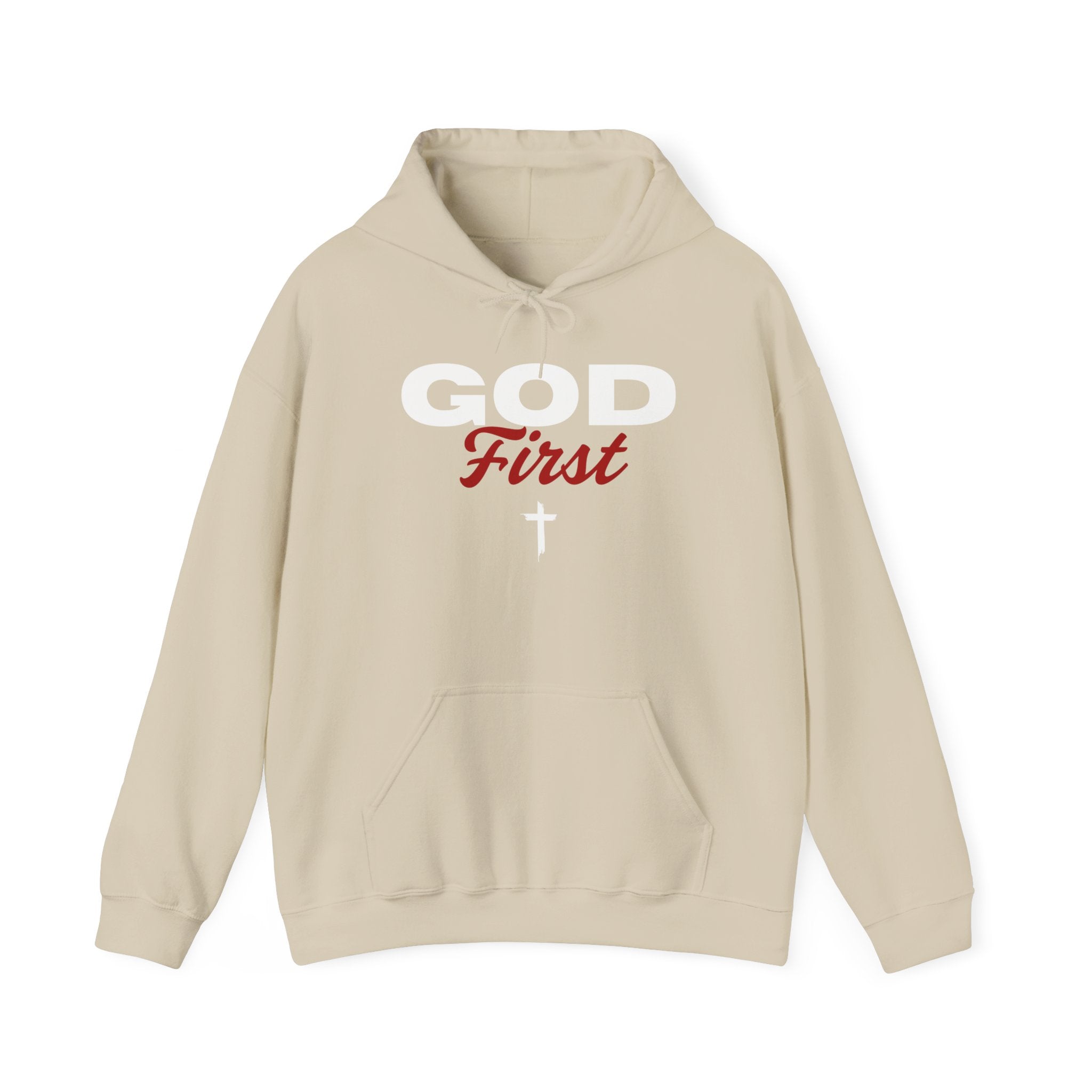 God First Hoodie — Christian Faith Cross Pullover