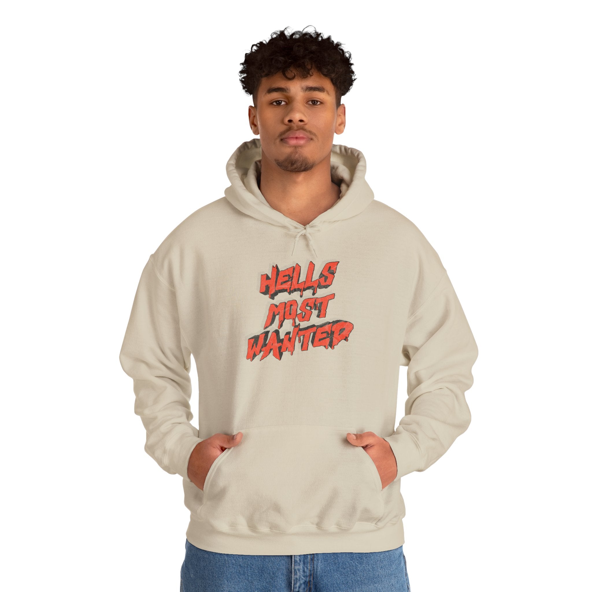 Hoodie — "Hell's Most Wanted" Retro Red Graphic Pullover