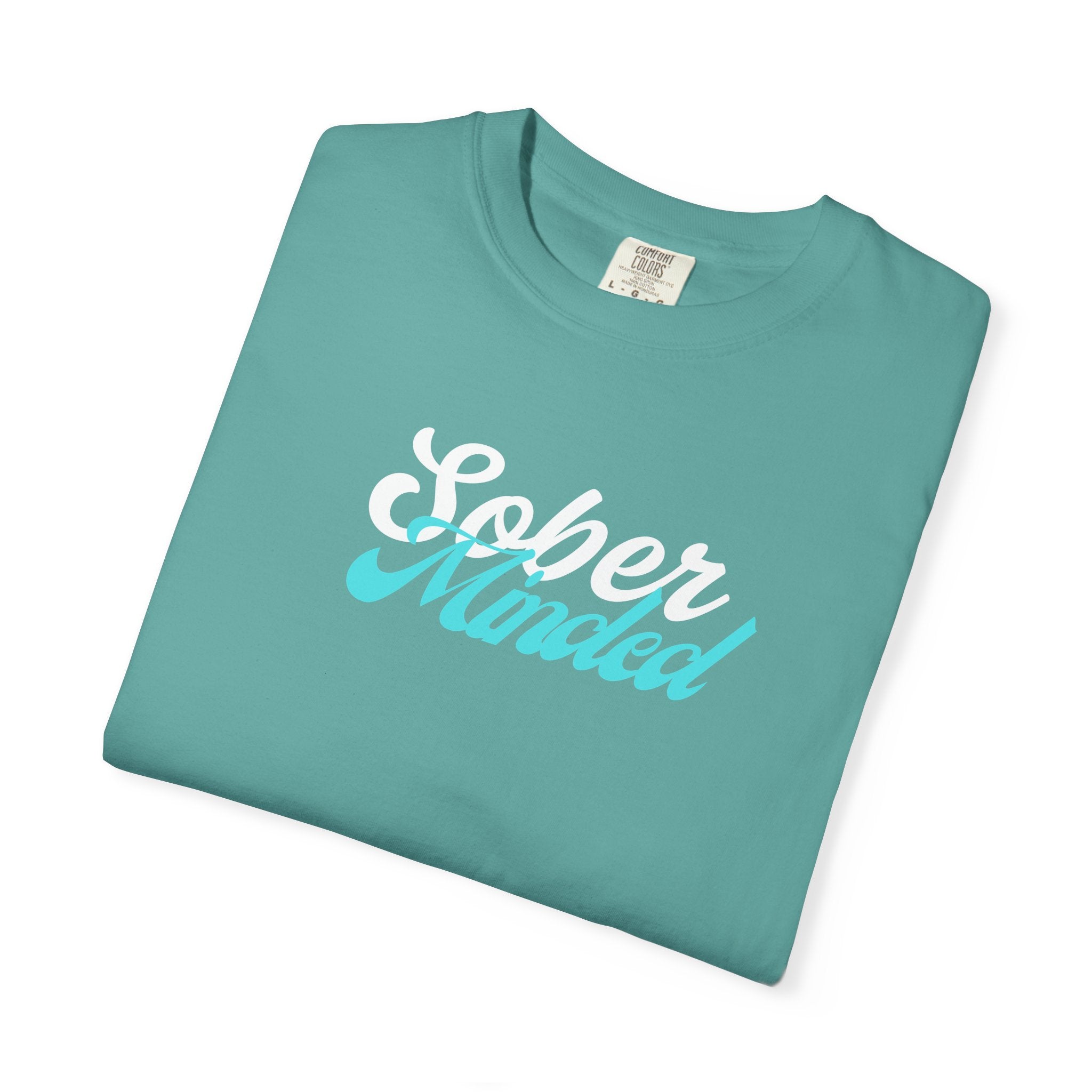 Sober Minded Script T-Shirt — Minimal Aqua Script Graphic Tee