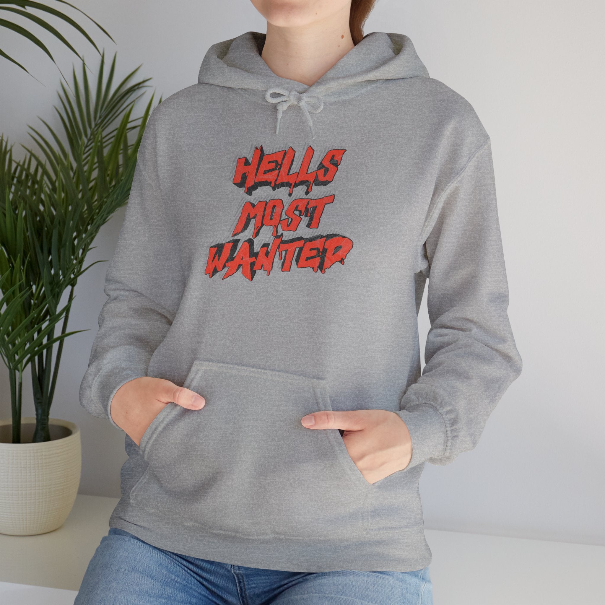 Hoodie — "Hell's Most Wanted" Retro Red Graphic Pullover