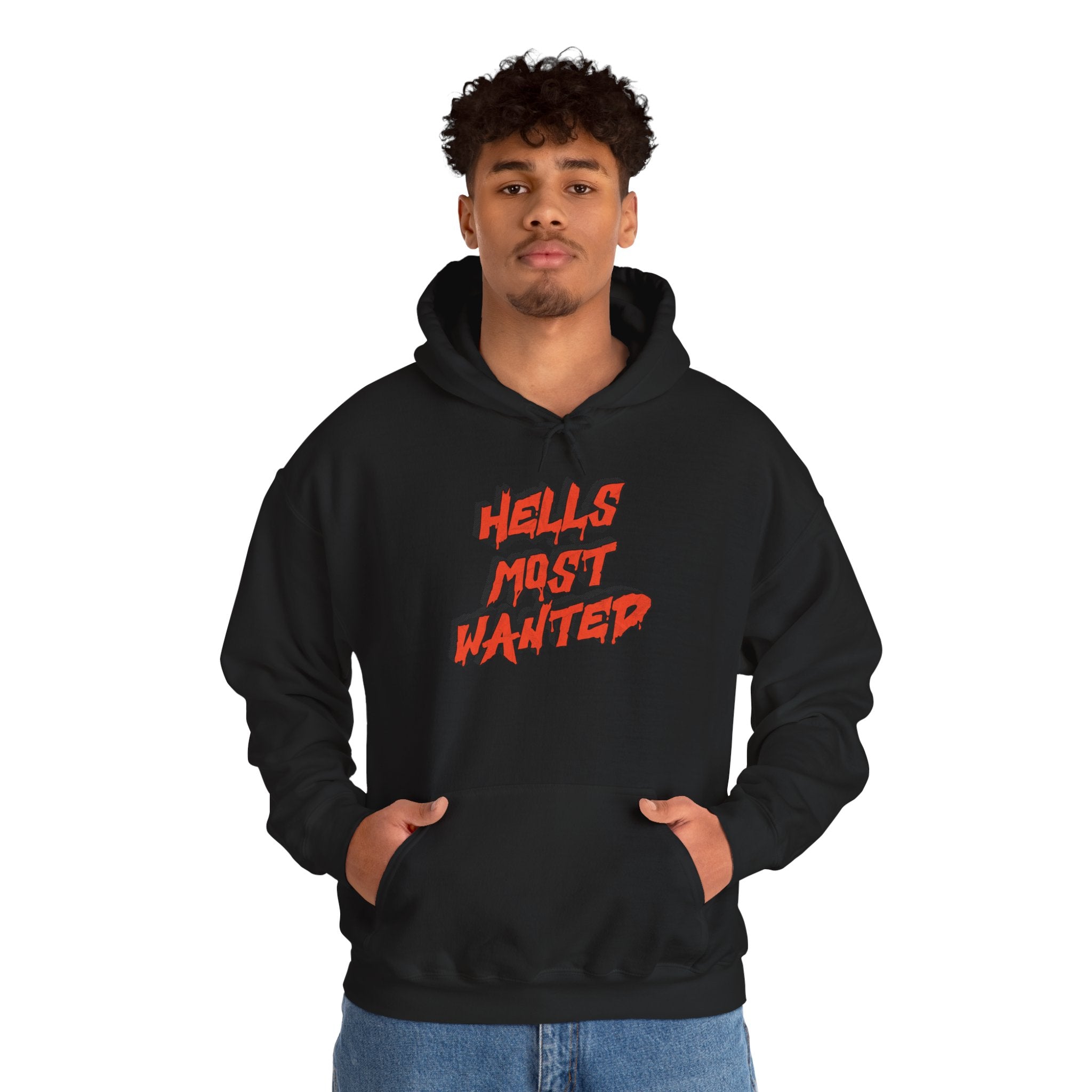 Hoodie — "Hell's Most Wanted" Retro Red Graphic Pullover
