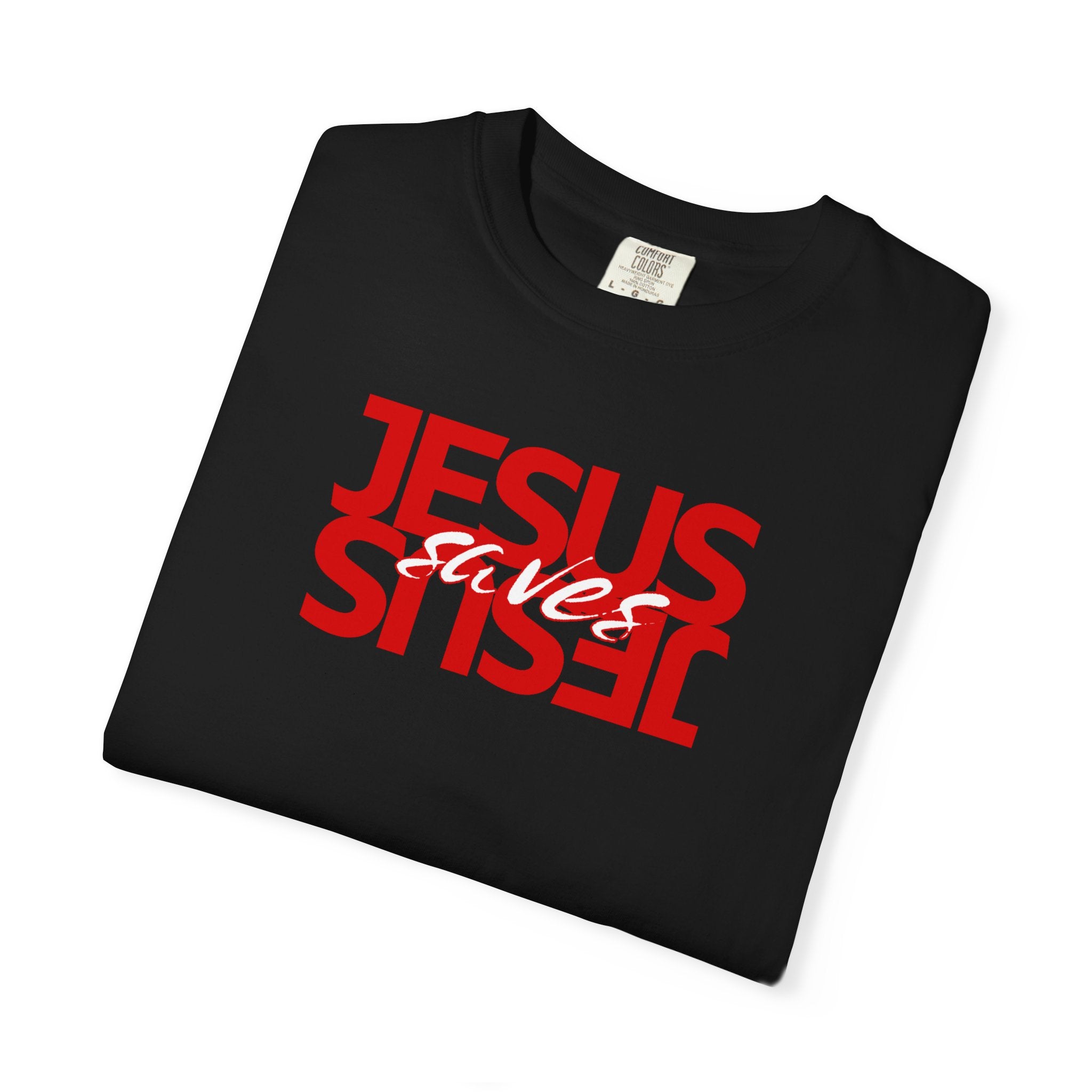 Jesus Saved Reversed Graphic T-Shirt — Faith Statement Tee