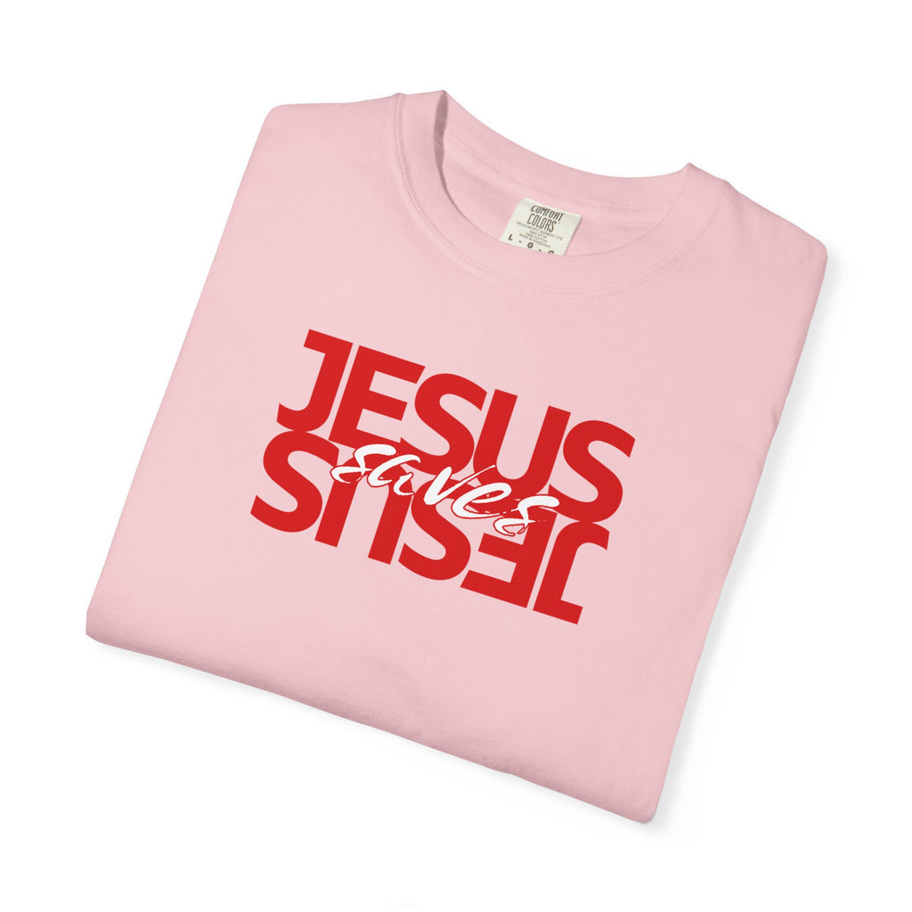 Jesus Saved Reversed Graphic T-Shirt — Faith Statement Tee