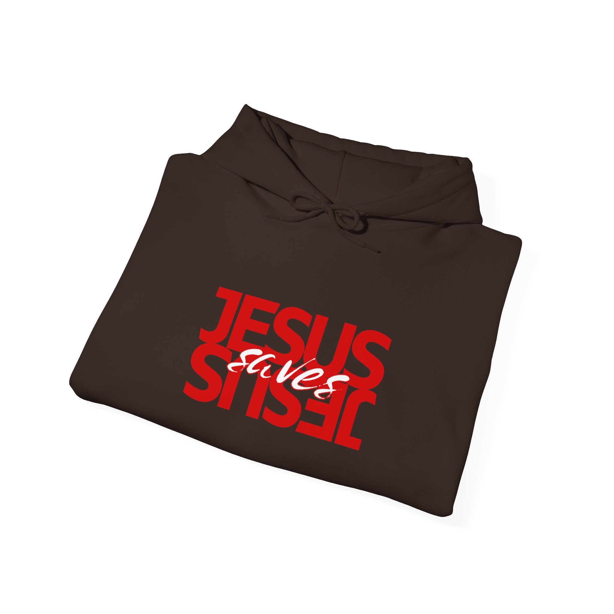 Jesus Reflection Hoodie – Red Mirrored Typography Christian Hoodie