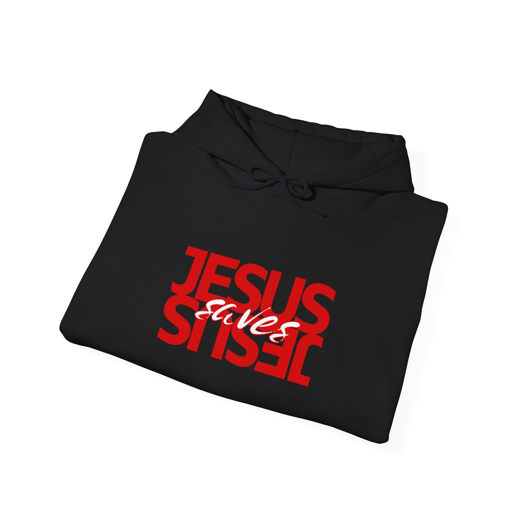 Jesus Reflection Hoodie – Red Mirrored Typography Christian Hoodie
