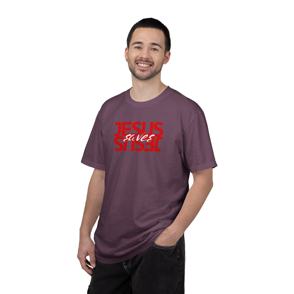 Jesus Saved Reversed Graphic T-Shirt — Faith Statement Tee
