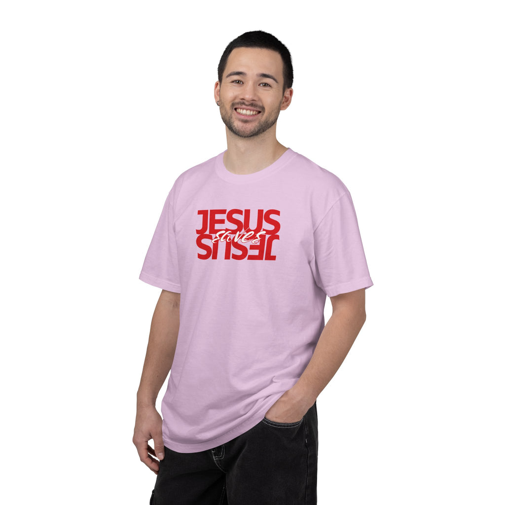 Jesus Saved Reversed Graphic T-Shirt — Faith Statement Tee