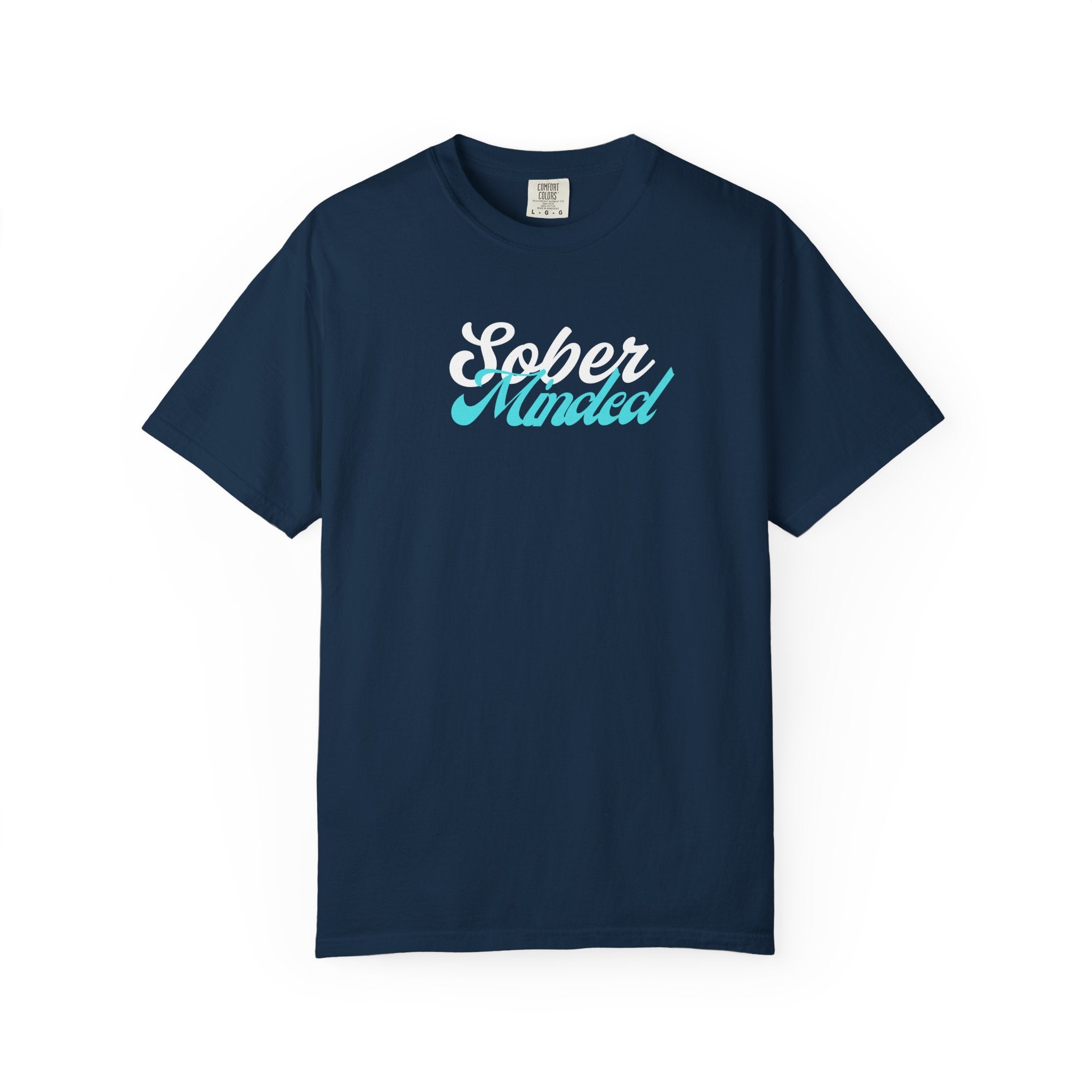 Sober Minded Script T-Shirt — Minimal Aqua Script Graphic Tee