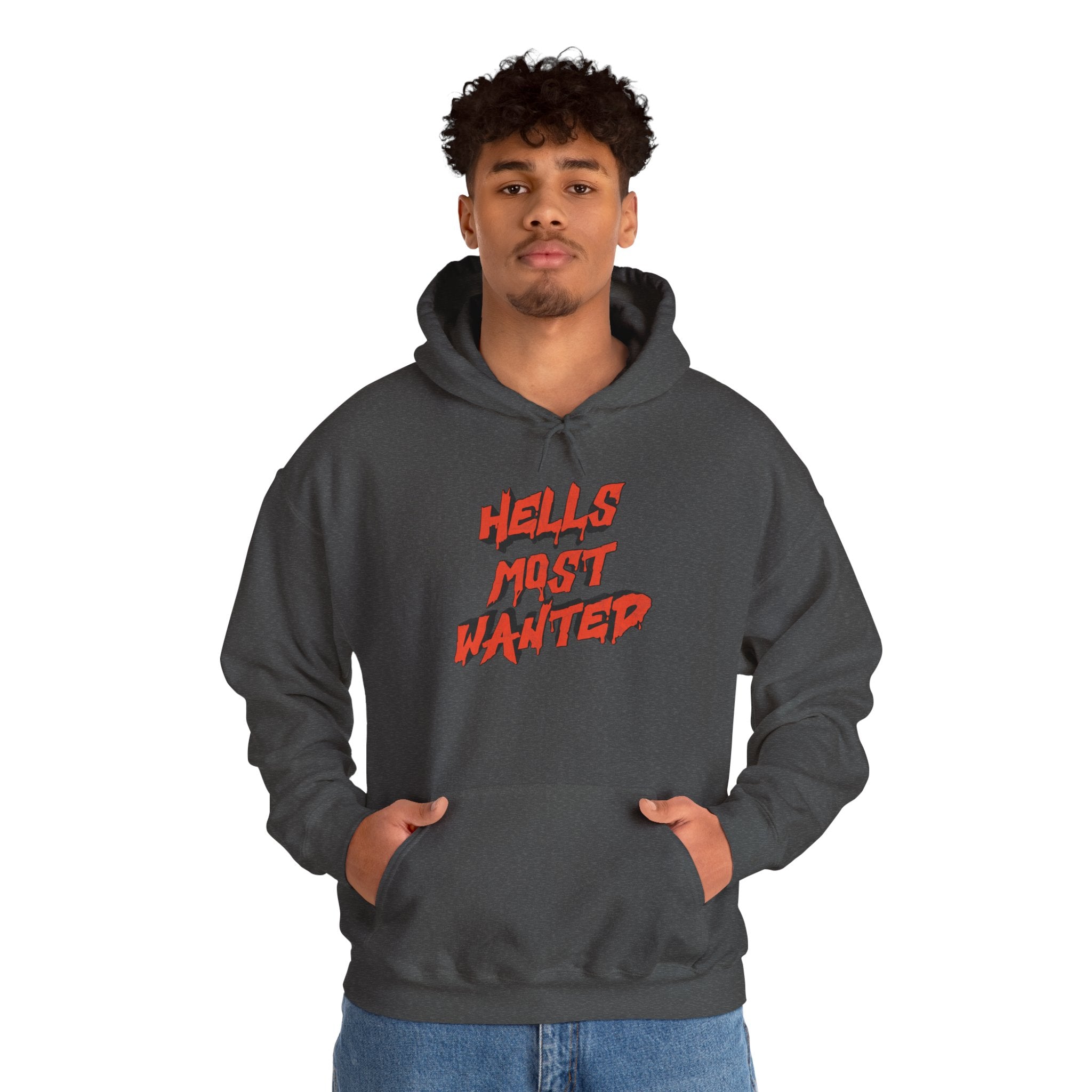 Hoodie — "Hell's Most Wanted" Retro Red Graphic Pullover