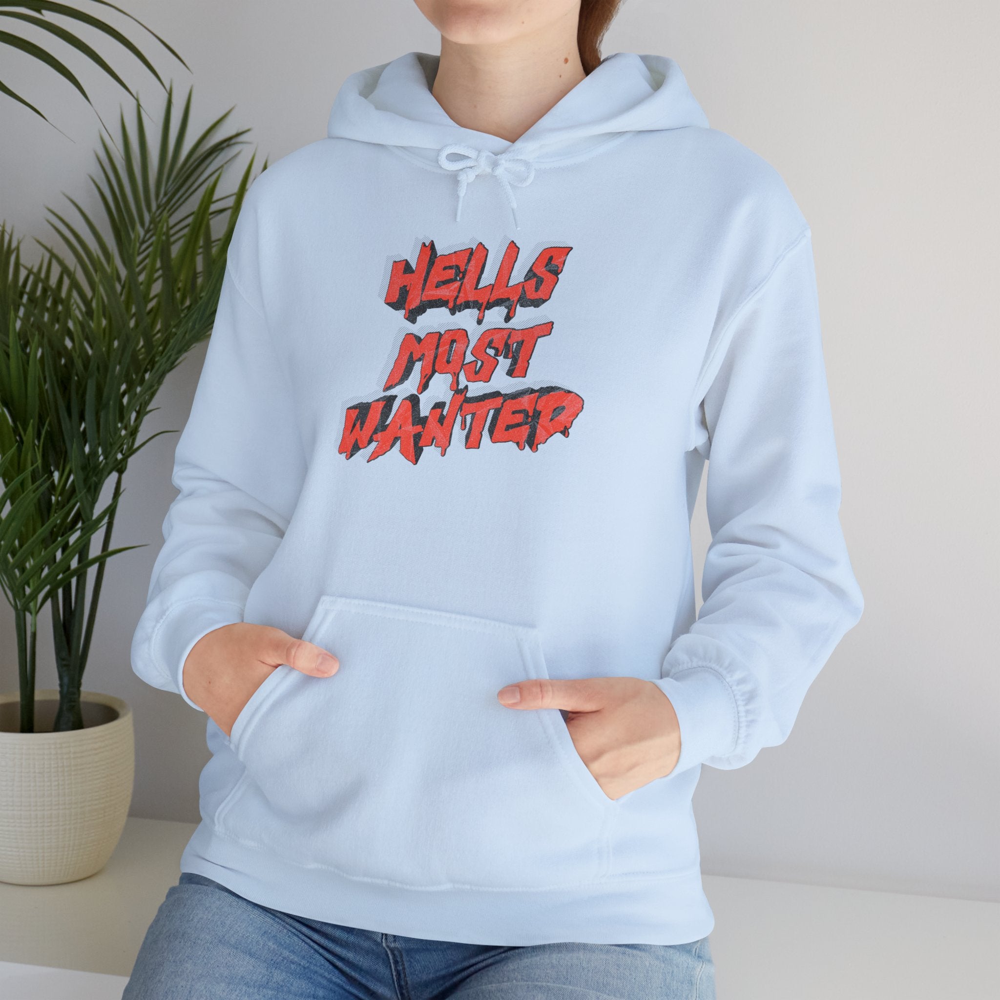 Hoodie — "Hell's Most Wanted" Retro Red Graphic Pullover