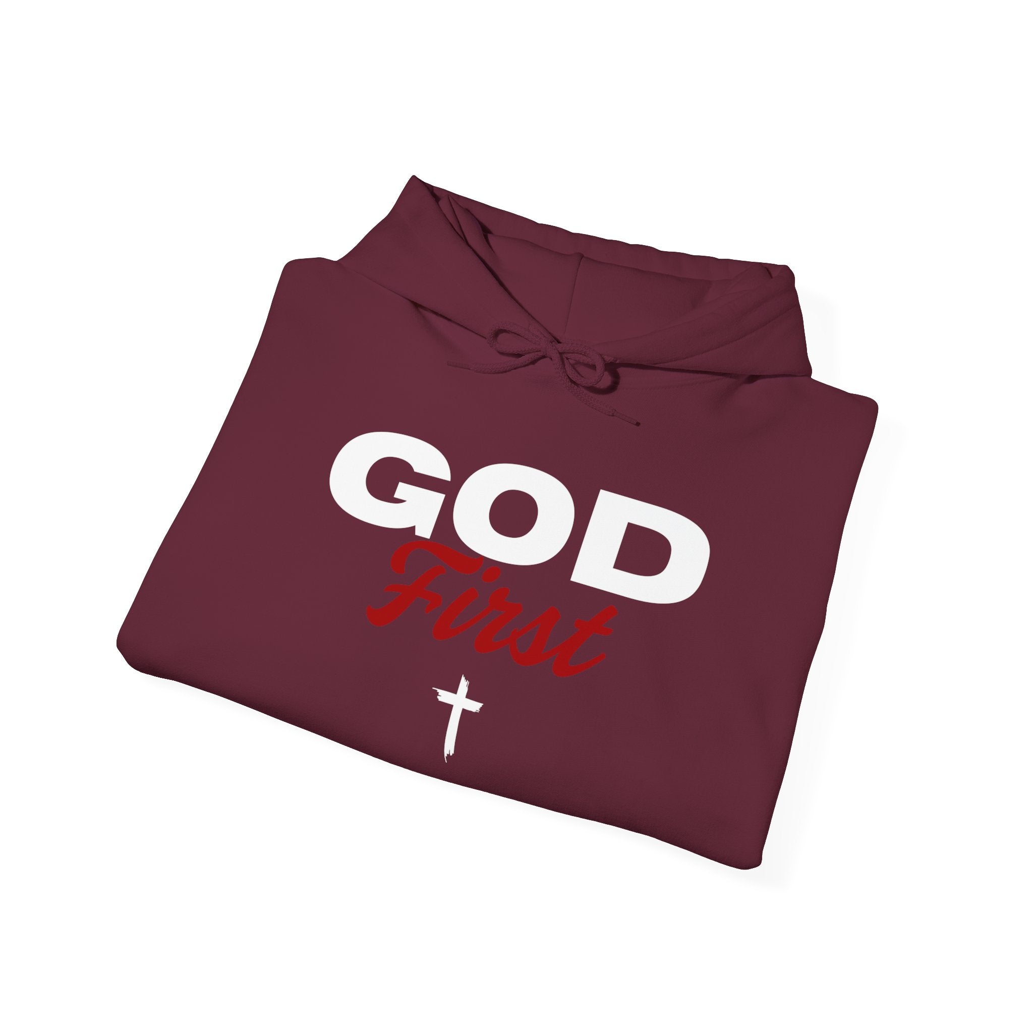 God First Hoodie — Christian Faith Cross Pullover