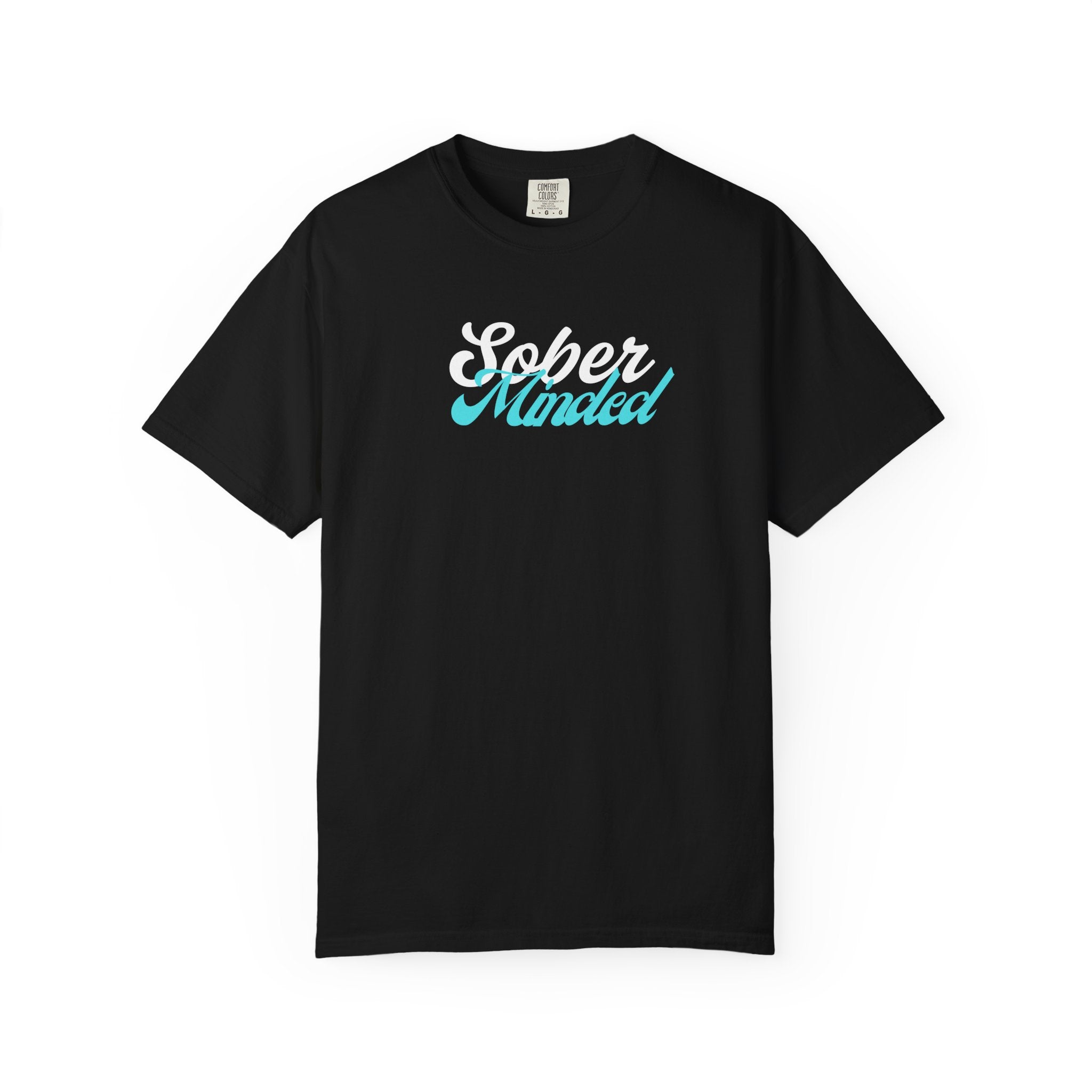 Sober Minded Script T-Shirt — Minimal Aqua Script Graphic Tee