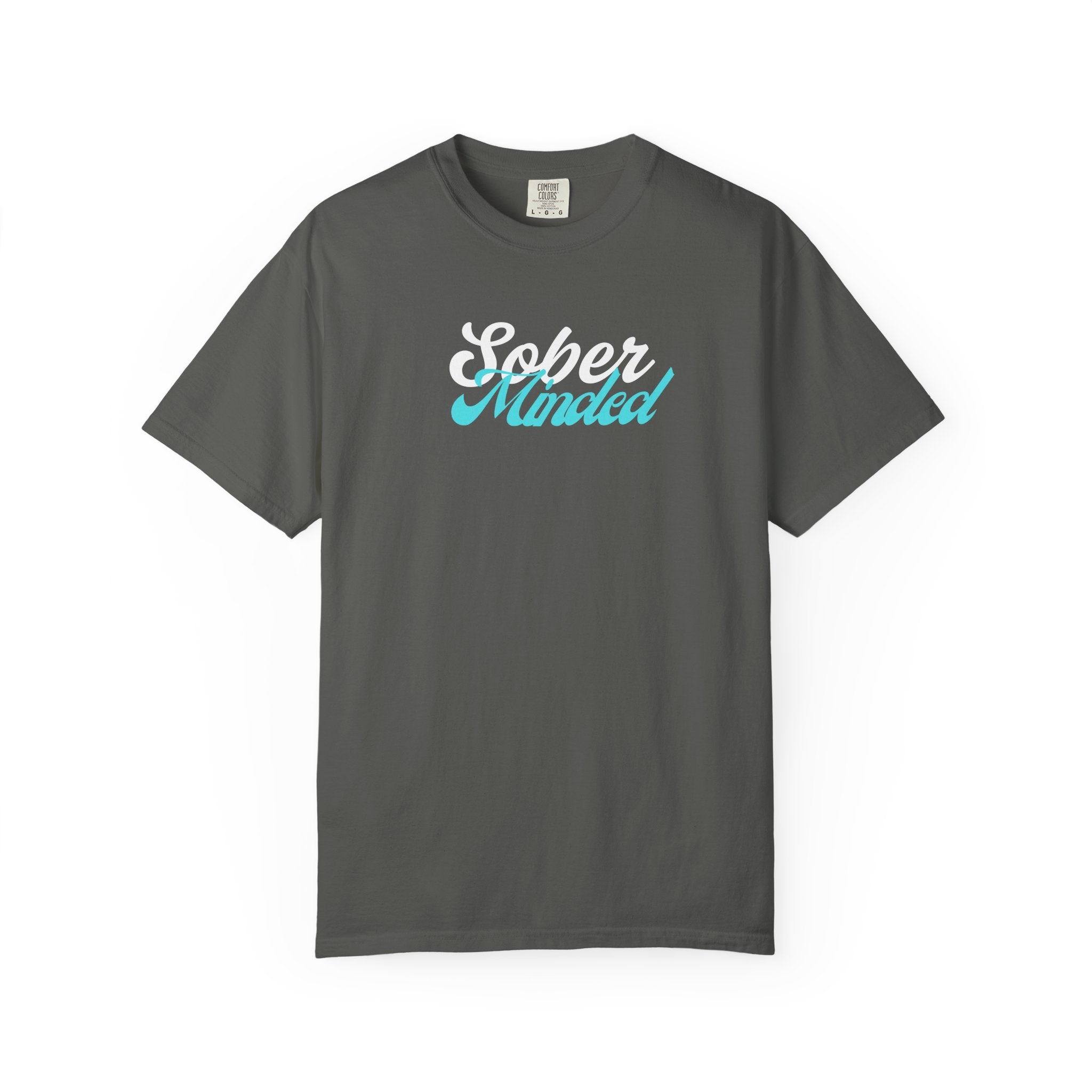 Sober Minded Script T-Shirt — Minimal Aqua Script Graphic Tee