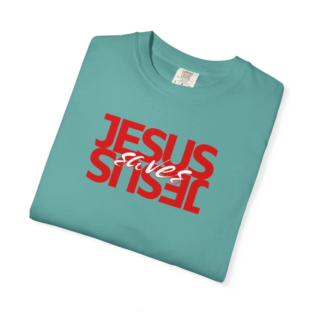 Jesus Saved Reversed Graphic T-Shirt — Faith Statement Tee
